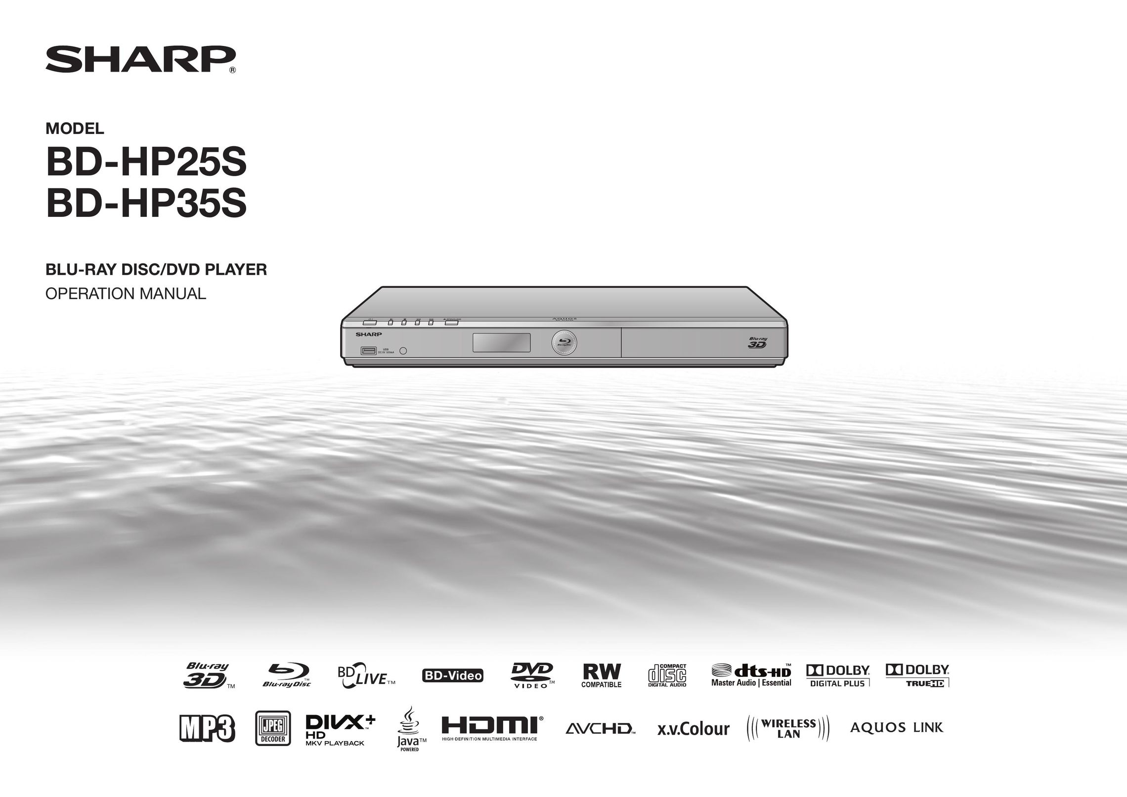 Sharp BD-HP25S Blu-ray Player User Manual