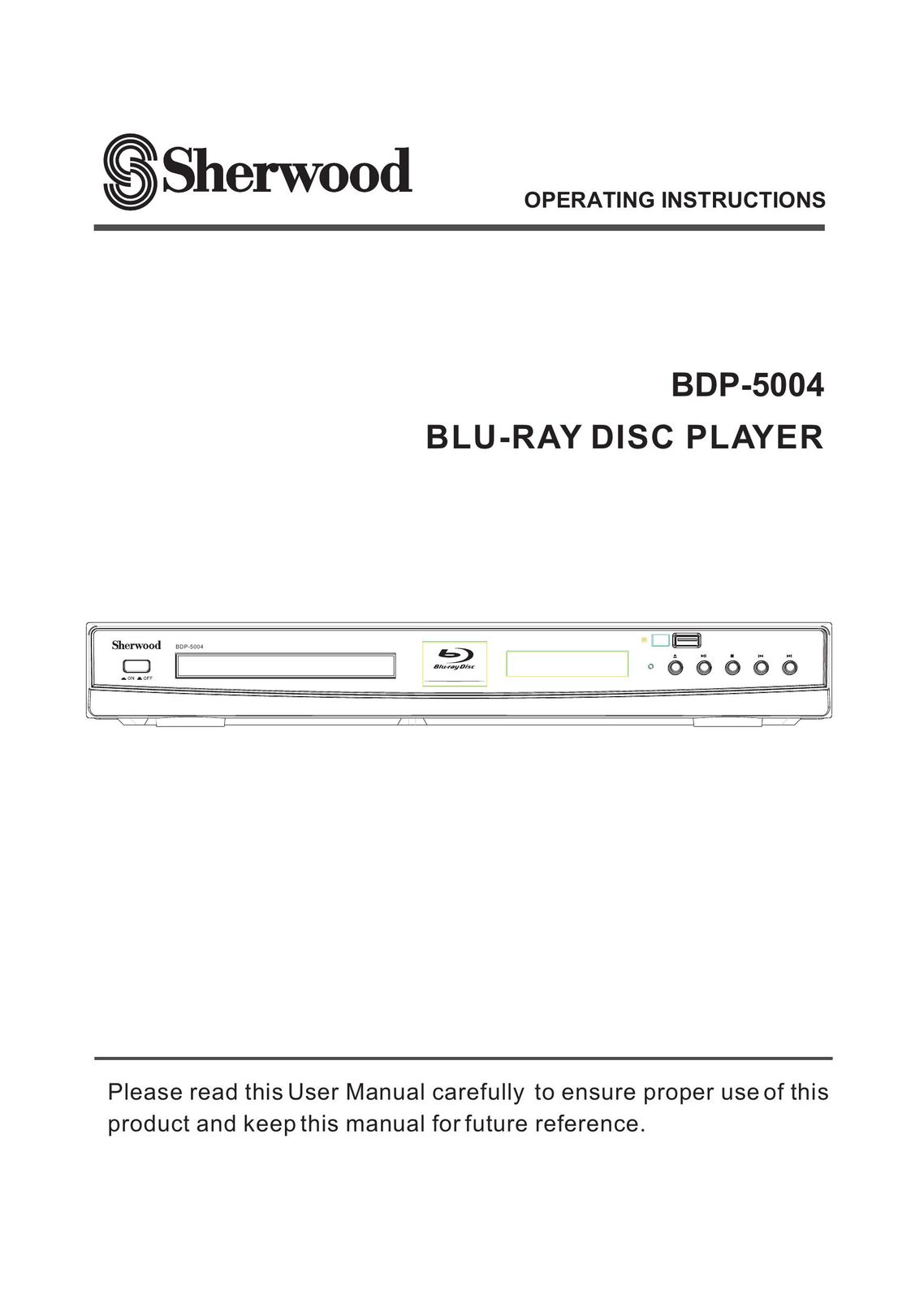 Sherwood BDP-5004 Blu-ray Player User Manual