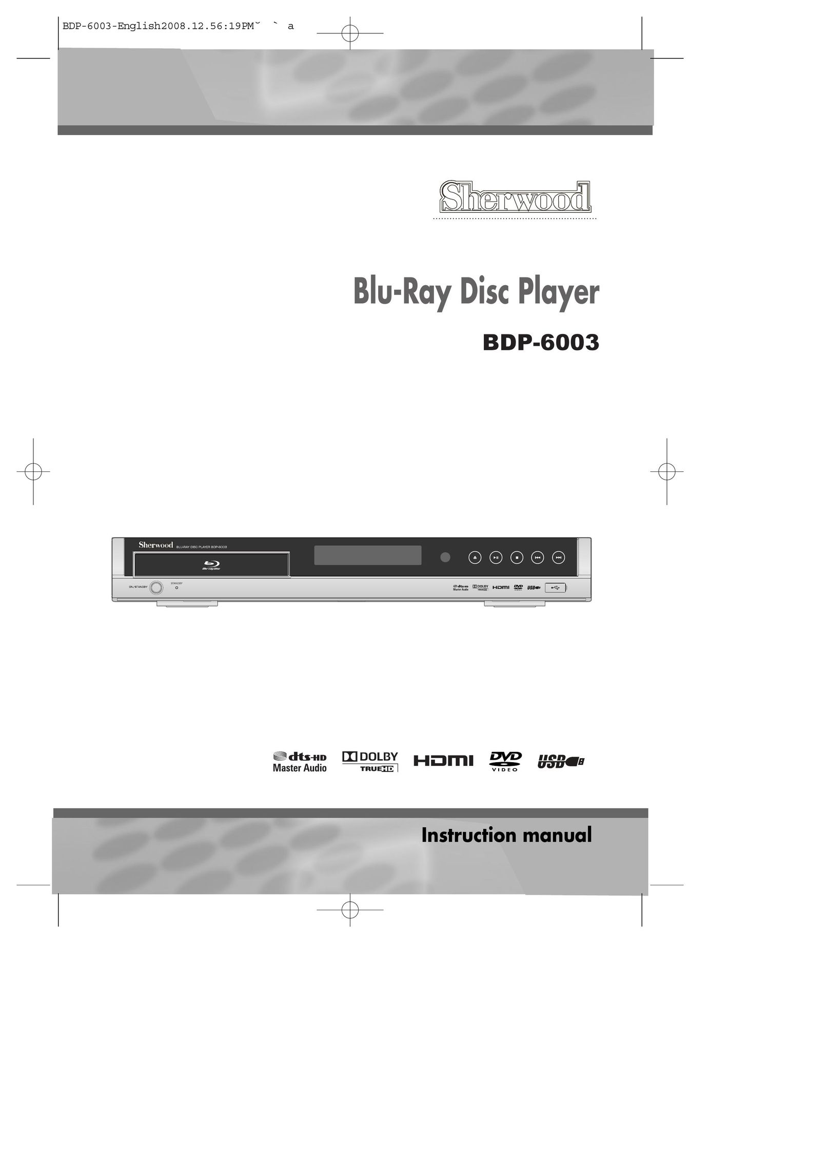 Sherwood BDP-6003 Blu-ray Player User Manual