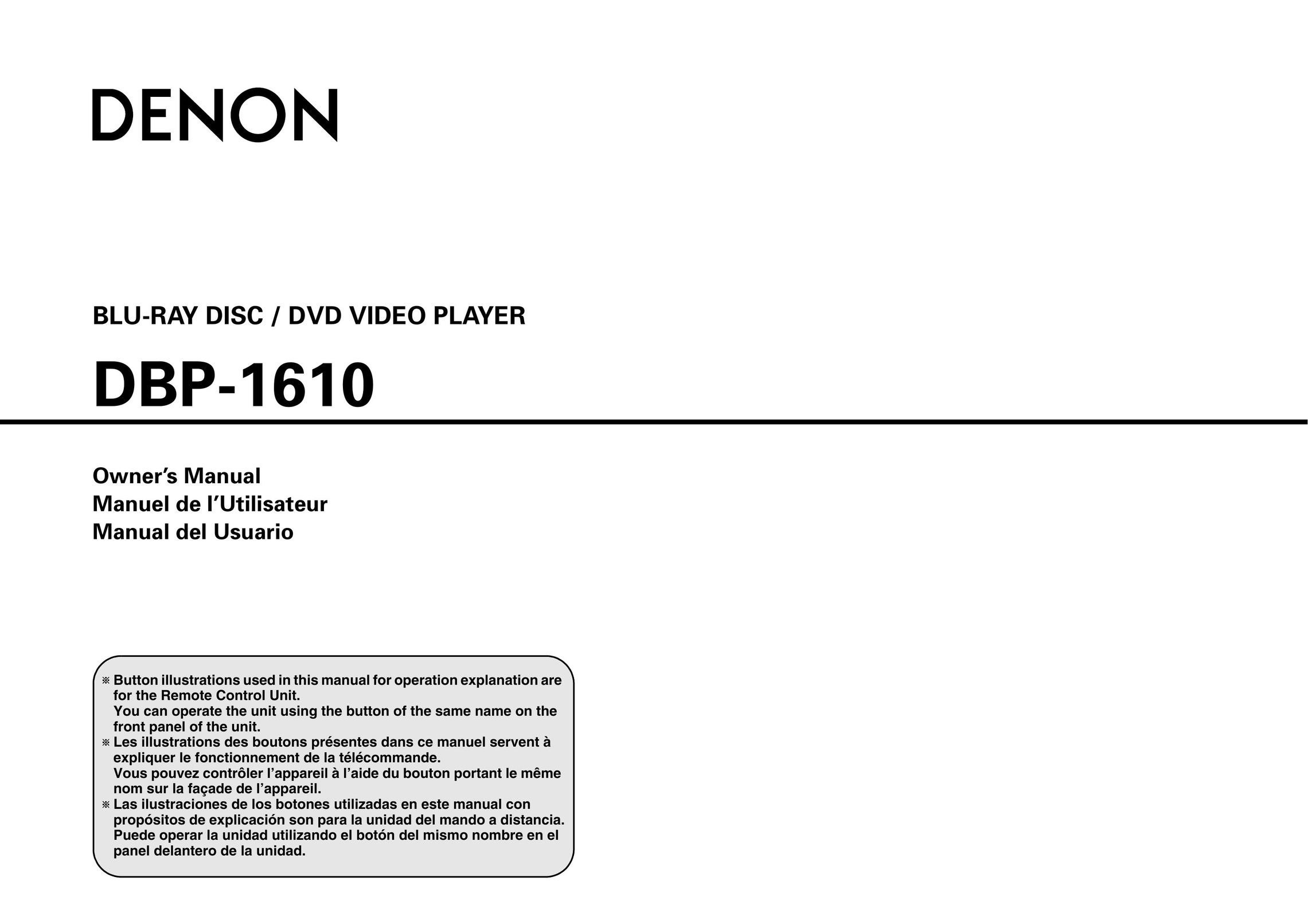 Univex DBP-1610 Blu-ray Player User Manual