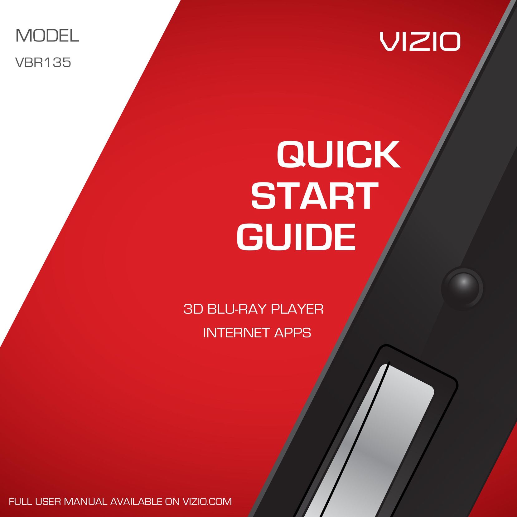 Vizio VBR135 Blu-ray Player User Manual