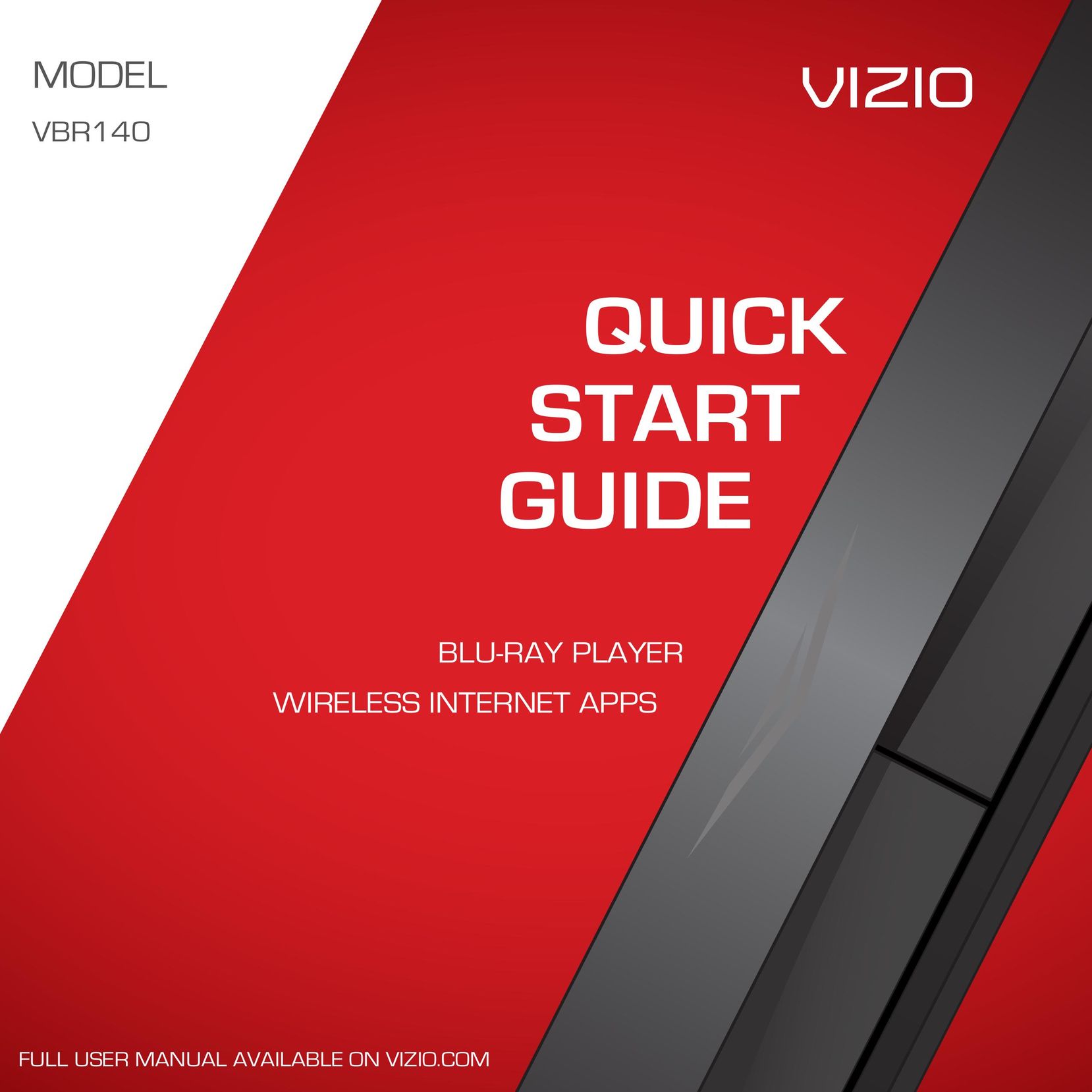 Vizio VBR140 Blu-ray Player User Manual