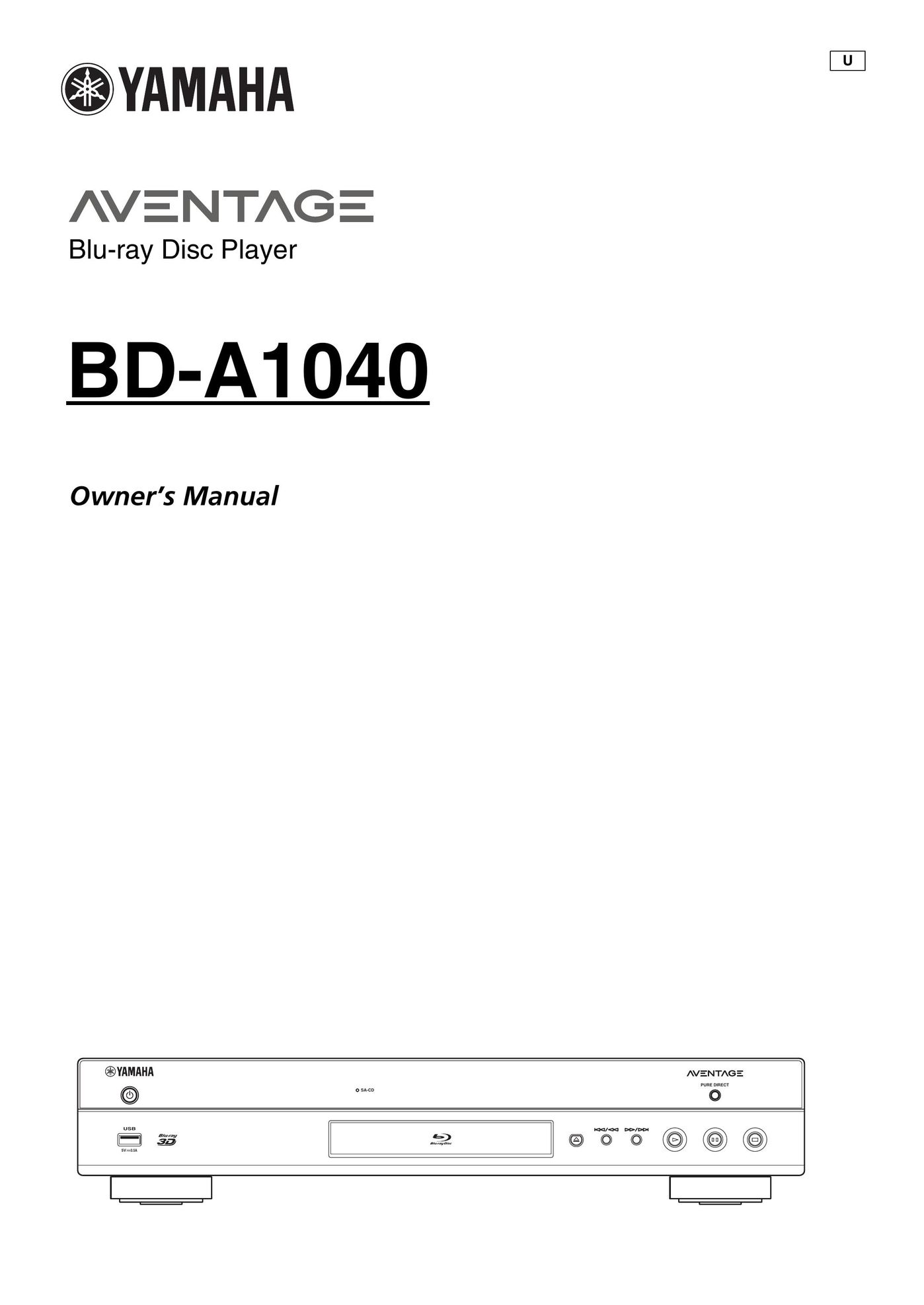 Yamaha BD-A1040BL Blu-ray Player User Manual
