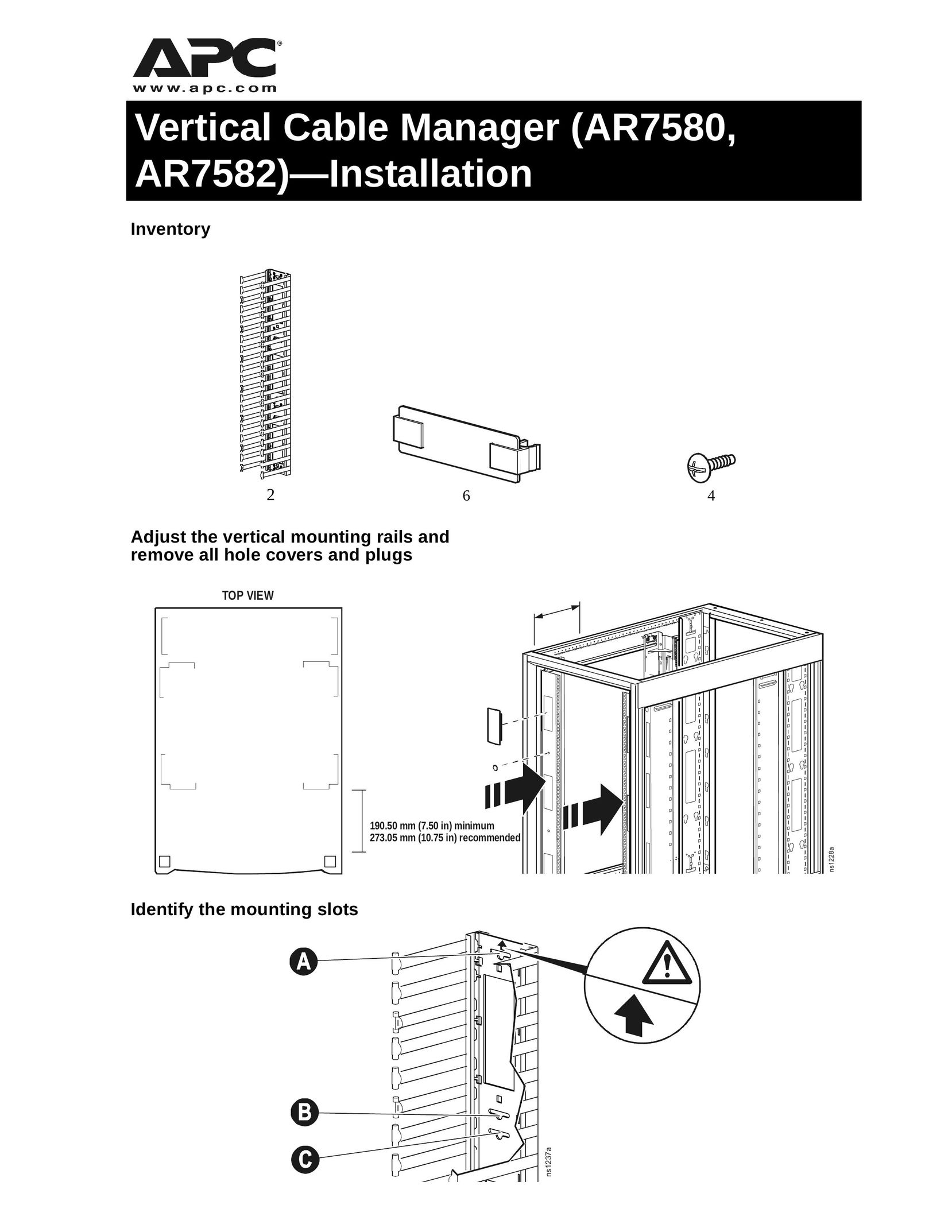 APC AR7580 Cable Box User Manual