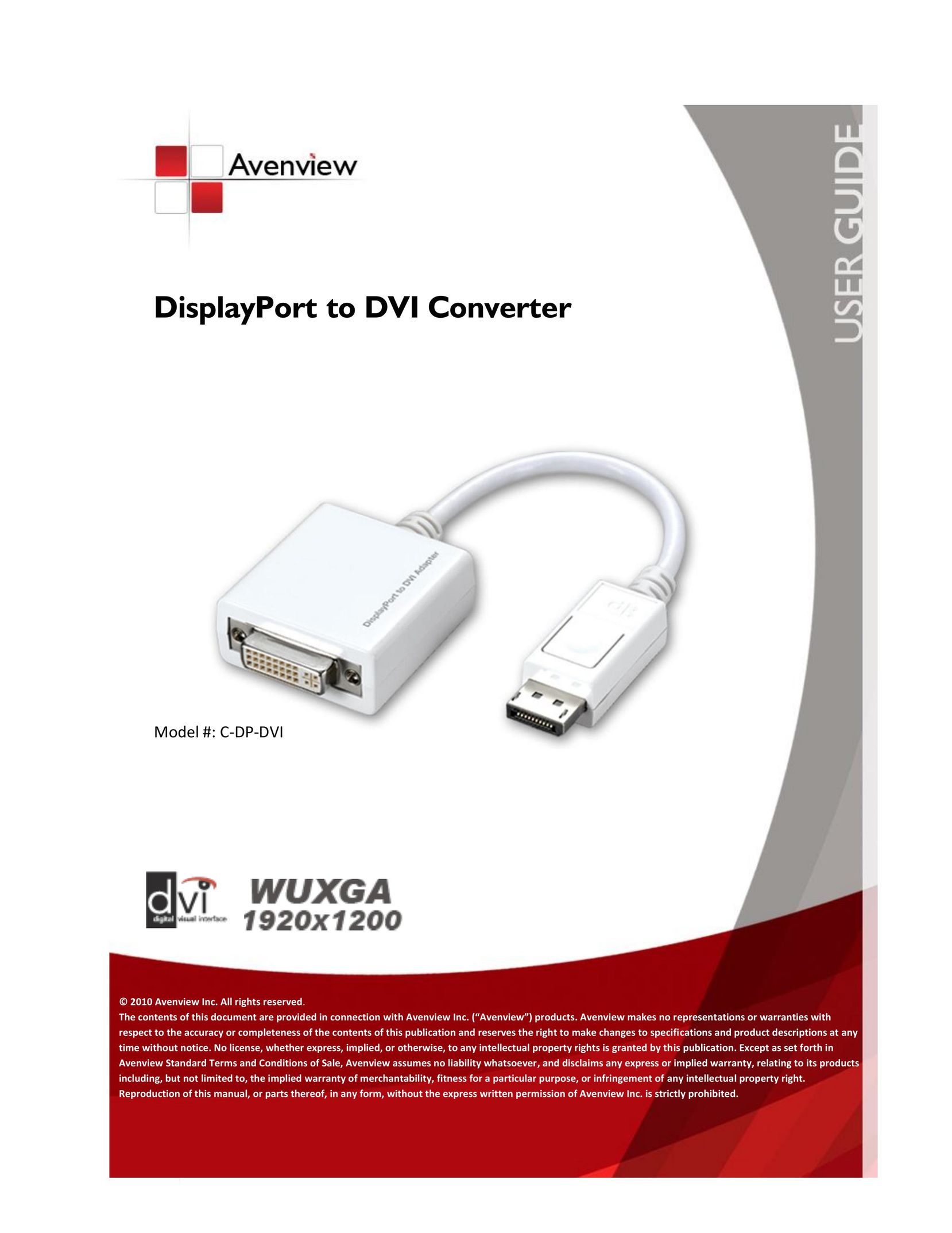 Avenview C-DP-DVI Cable Box User Manual