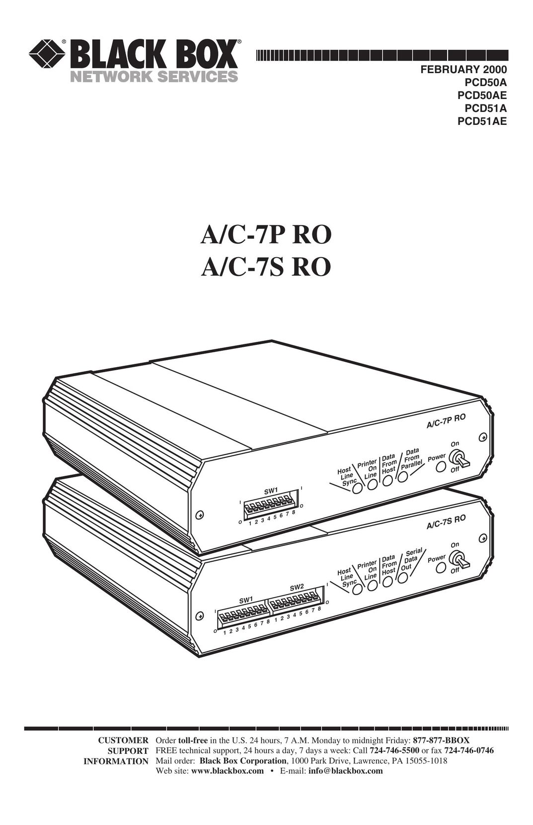 Black Box A/C-7S RO Cable Box User Manual