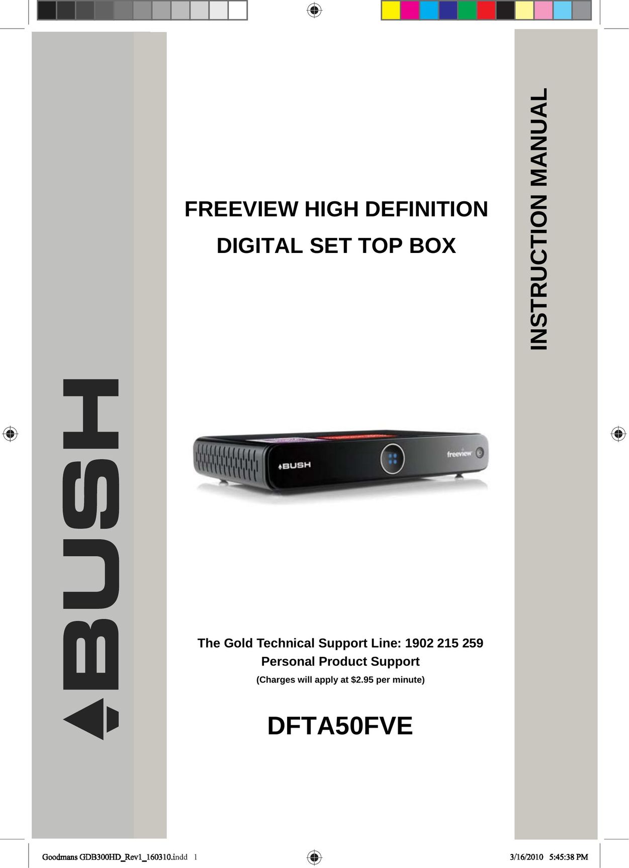 Bush DFTA50FVE Cable Box User Manual