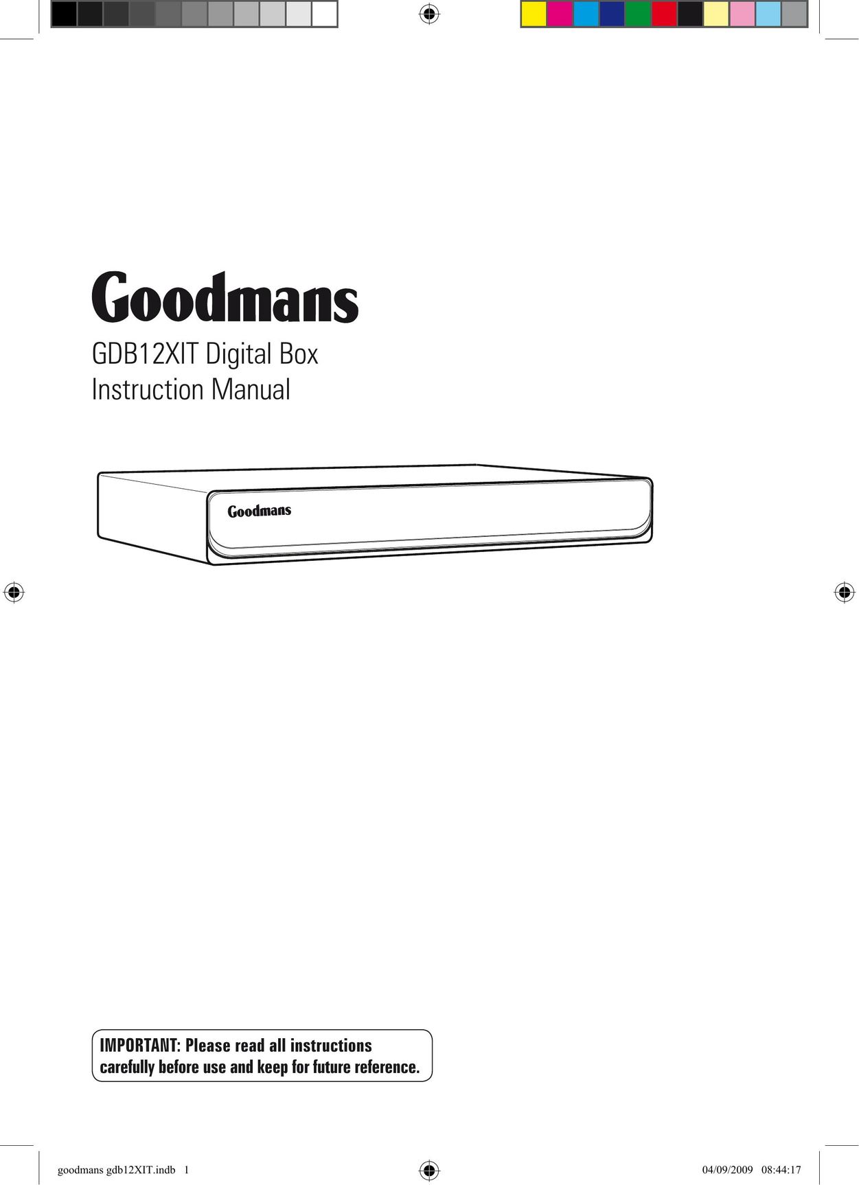 Goodmans GDB12XIT Cable Box User Manual