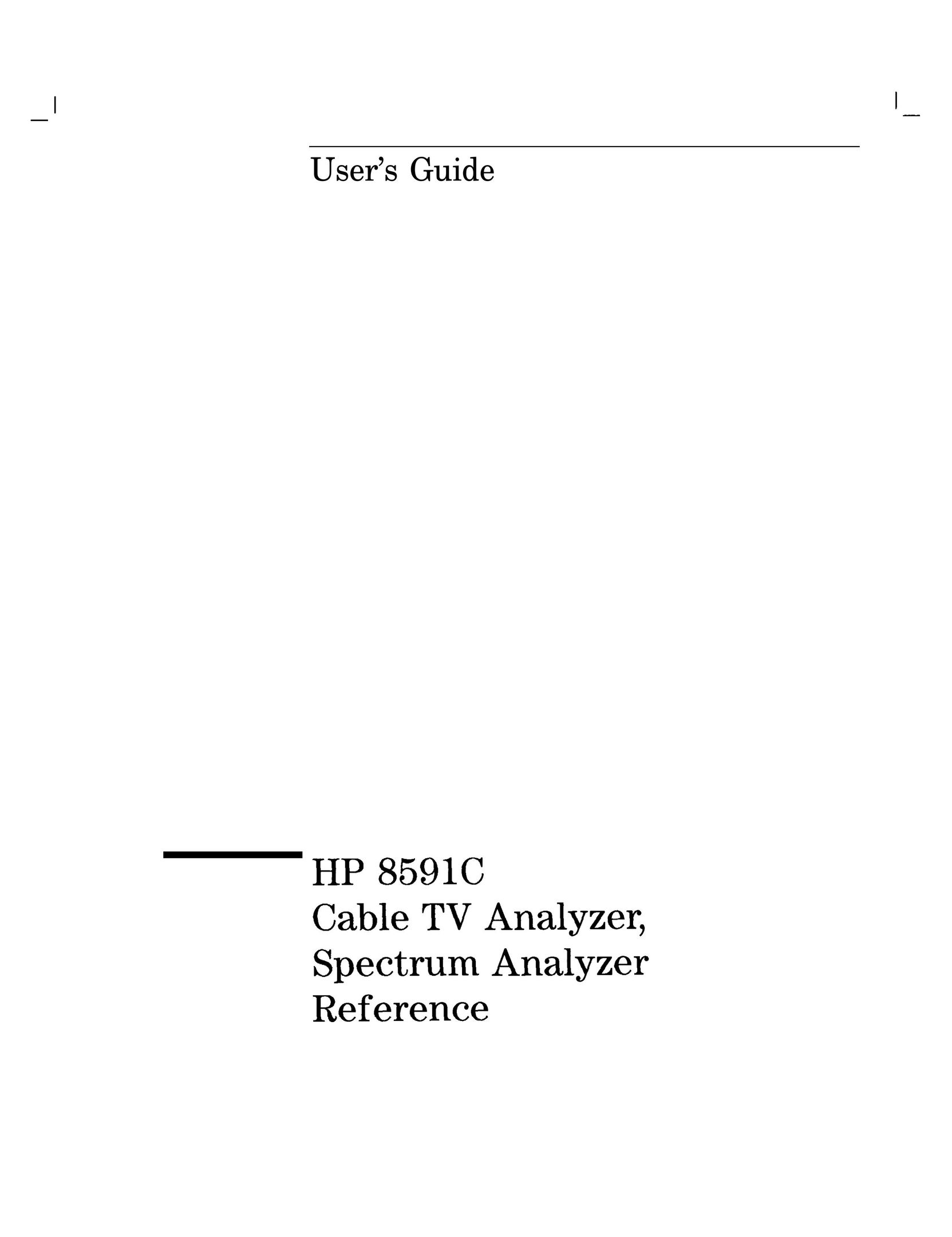 HP (Hewlett-Packard) 8591C Cable Box User Manual