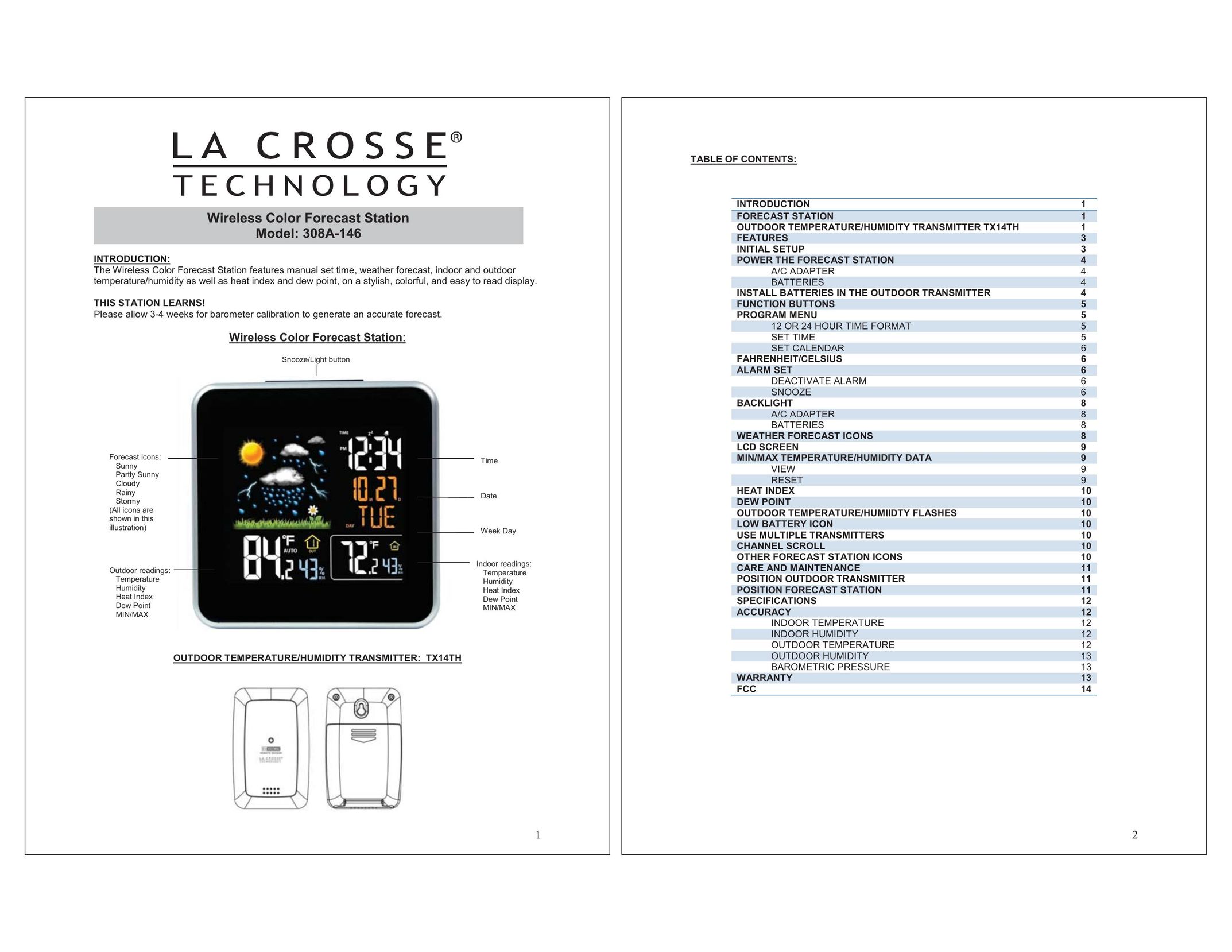 La Crosse Technology 308A-146 Cable Box User Manual