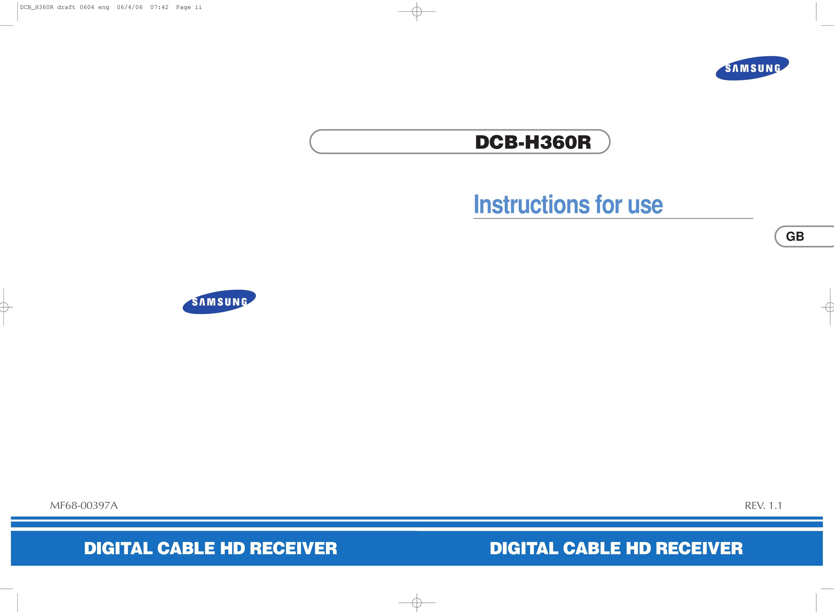 Samsung DCB-H360R Cable Box User Manual