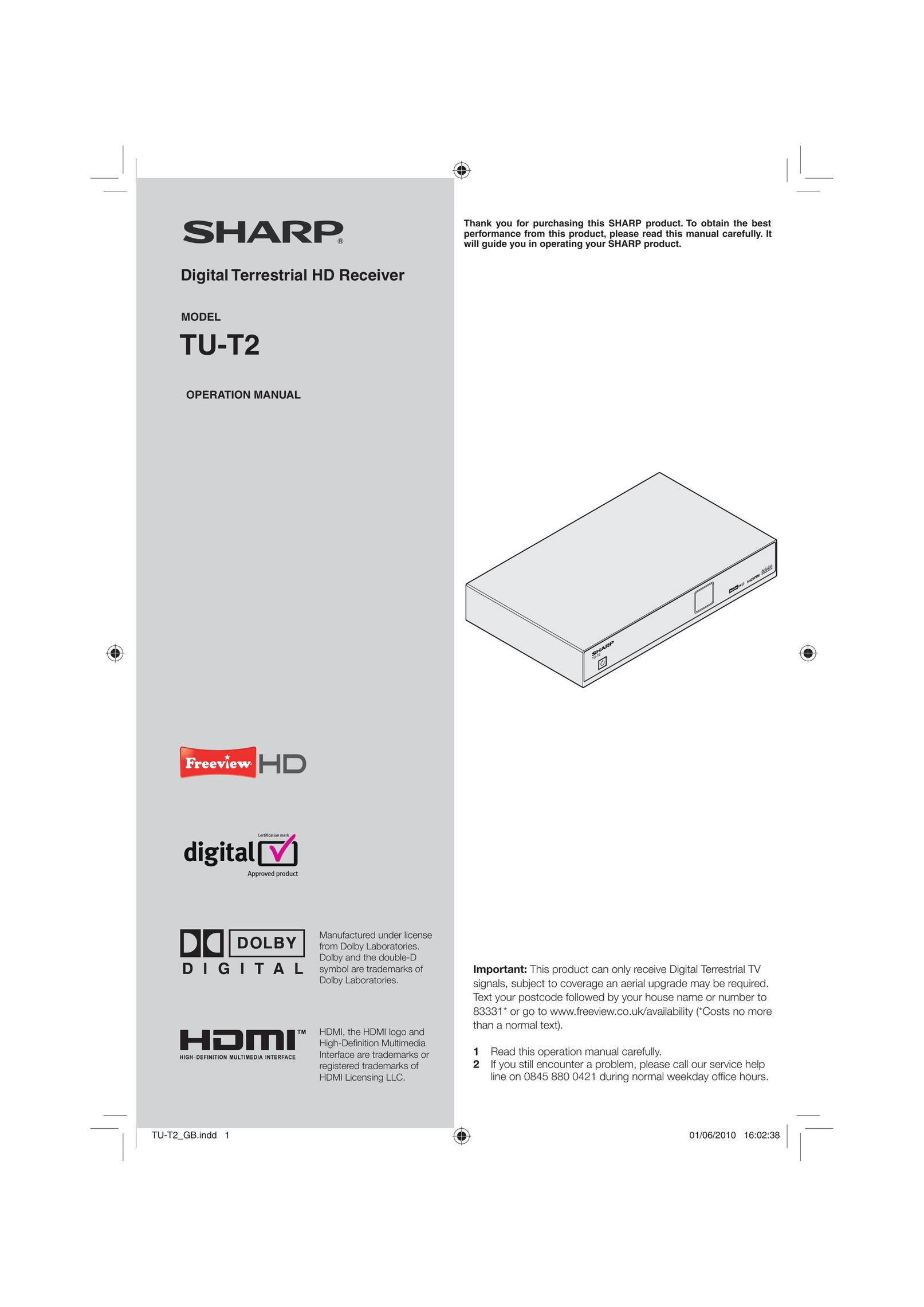 Sharp TU-T2 Cable Box User Manual