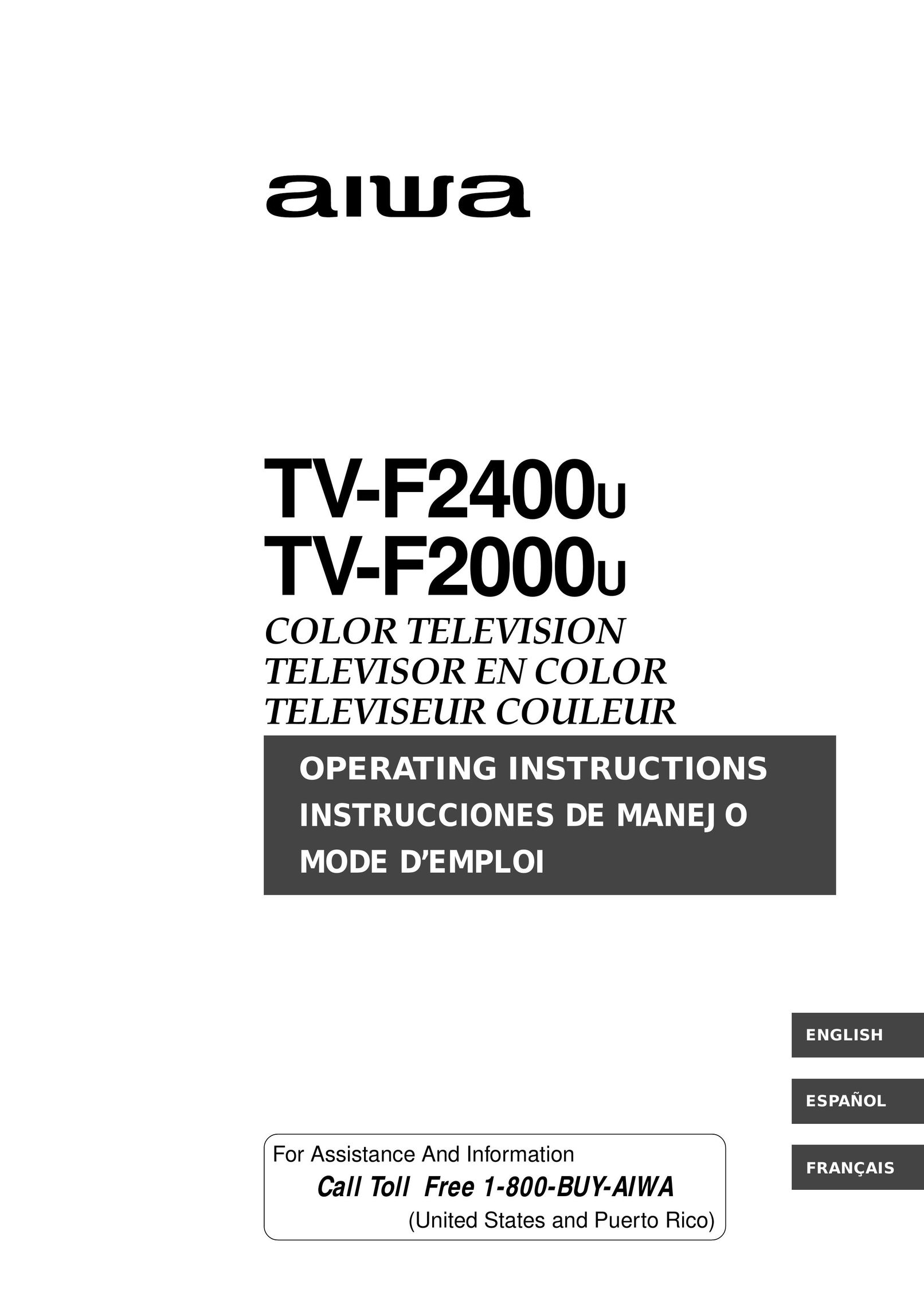 Aiwa TV-F2000u, TV-F2400u CRT Television User Manual