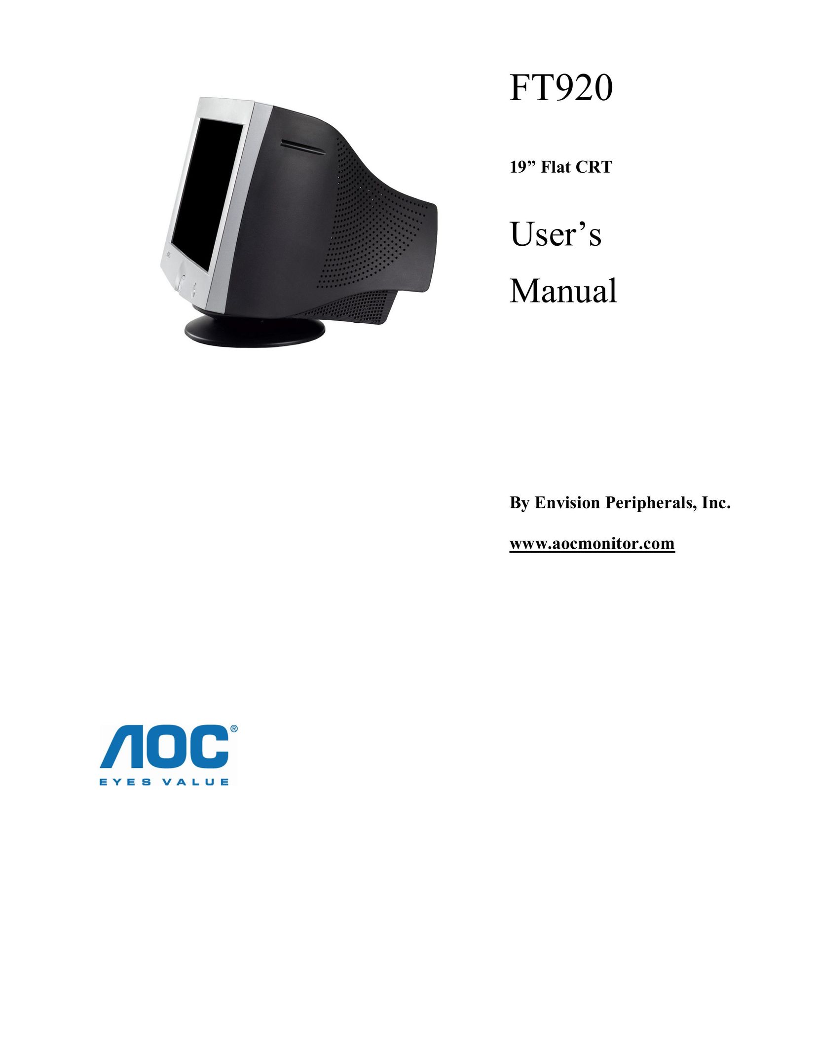 AOC FT920 CRT Television User Manual