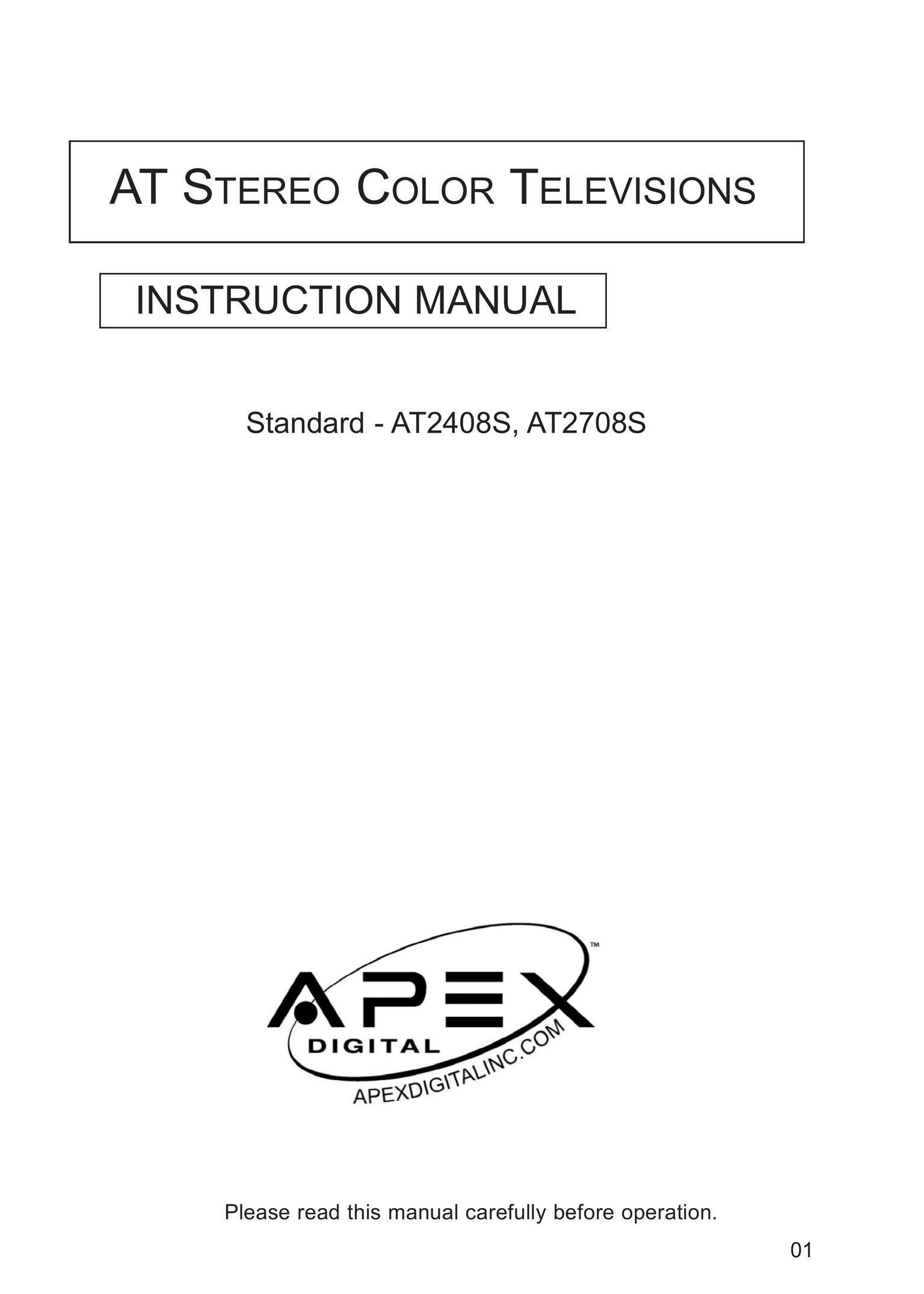 Apex Digital AT2408S, AT2708S CRT Television User Manual