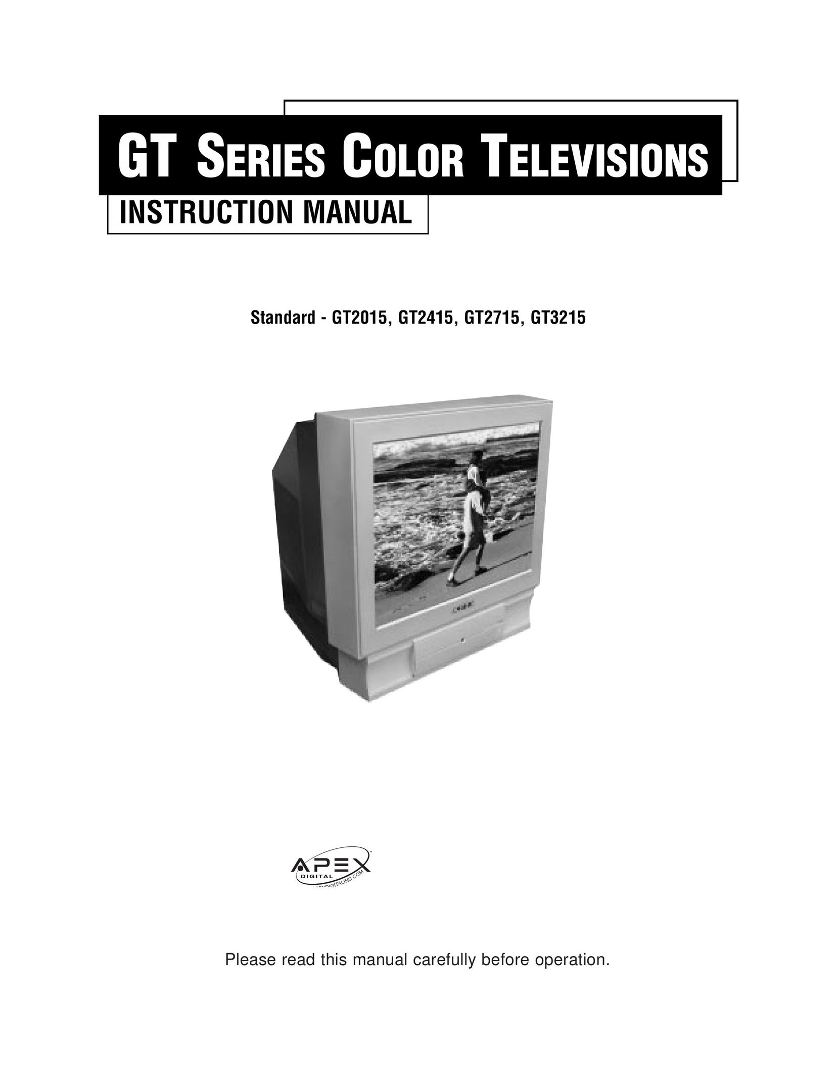 Apex Digital GT2015, GT2415, GT2715, GT3215 CRT Television User Manual
