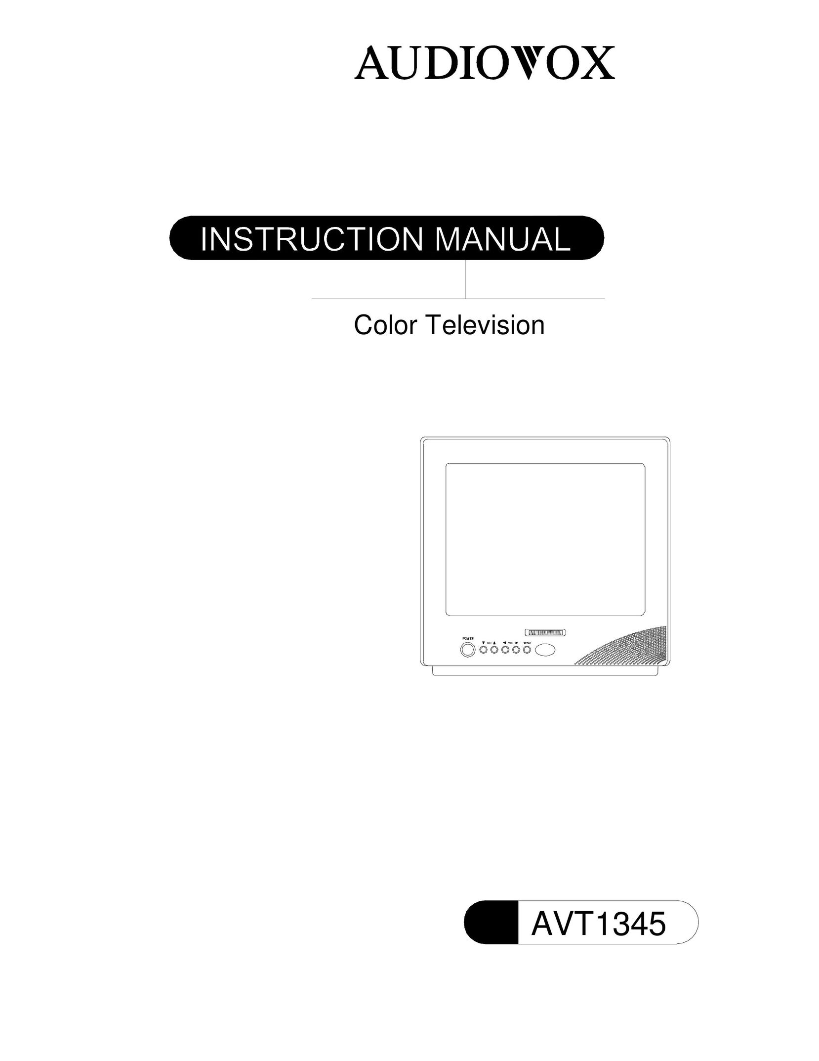 Audiovox AVT1345 CRT Television User Manual