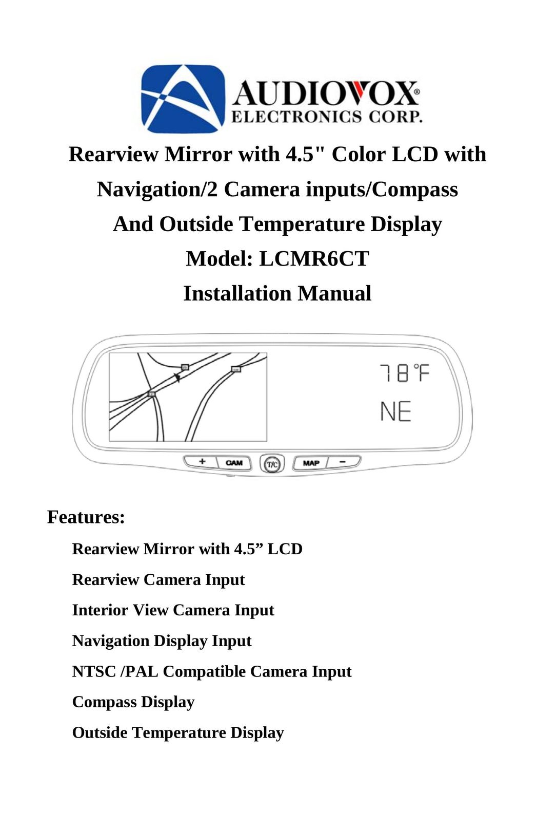 Audiovox LCMR6CT CRT Television User Manual