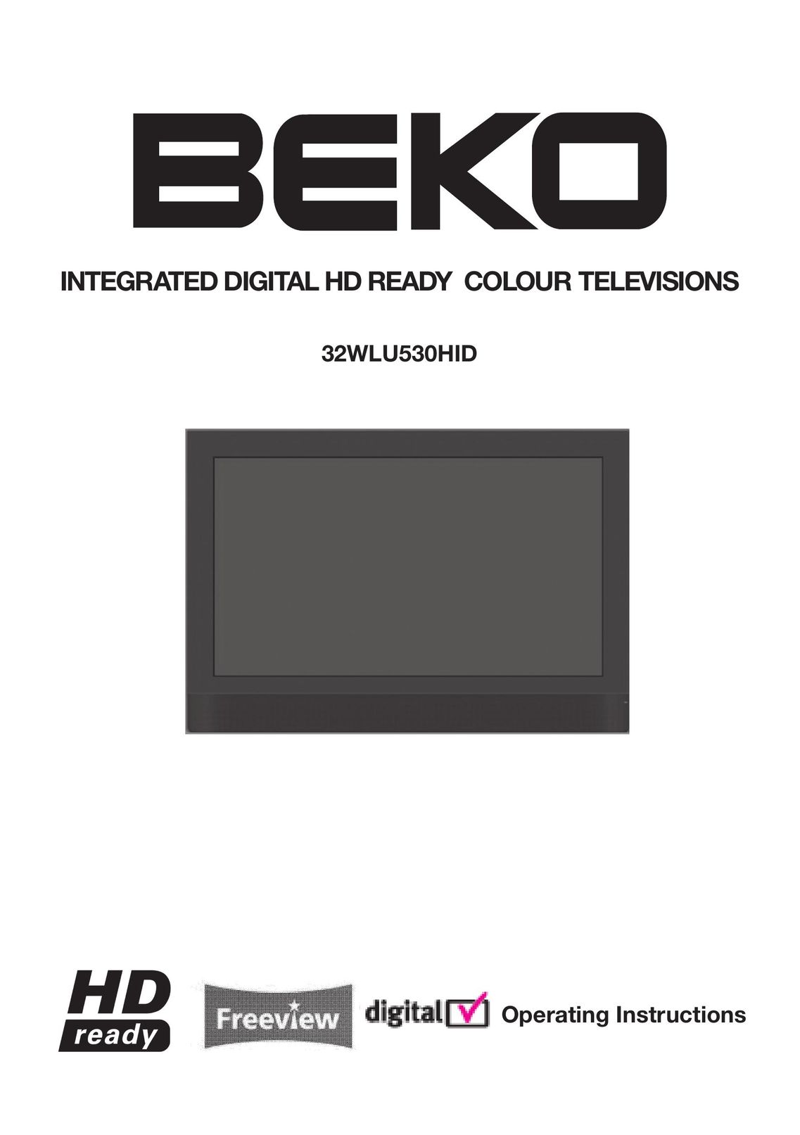 Beko 32WLU530HID CRT Television User Manual
