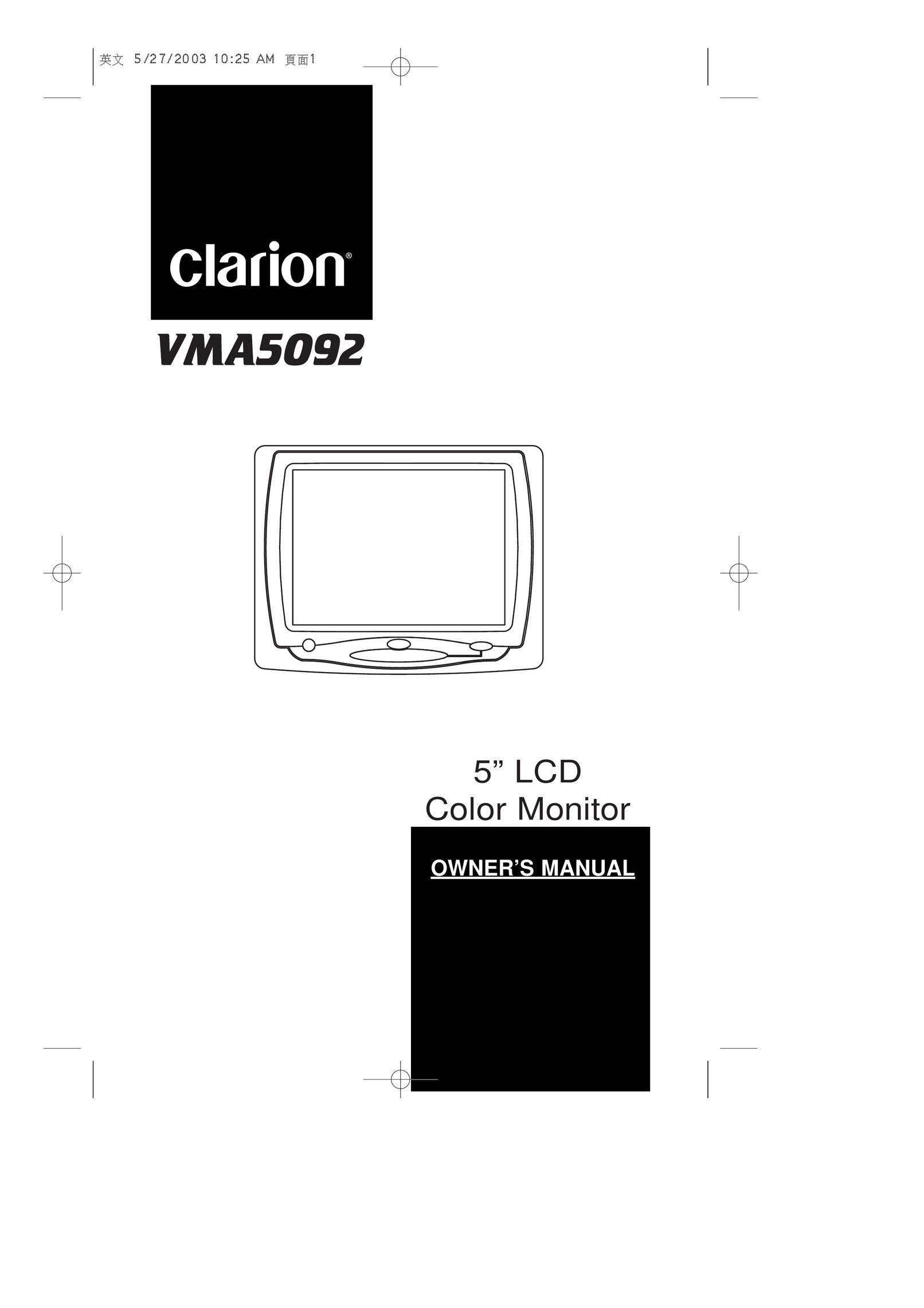 Clarion VMA5092 CRT Television User Manual