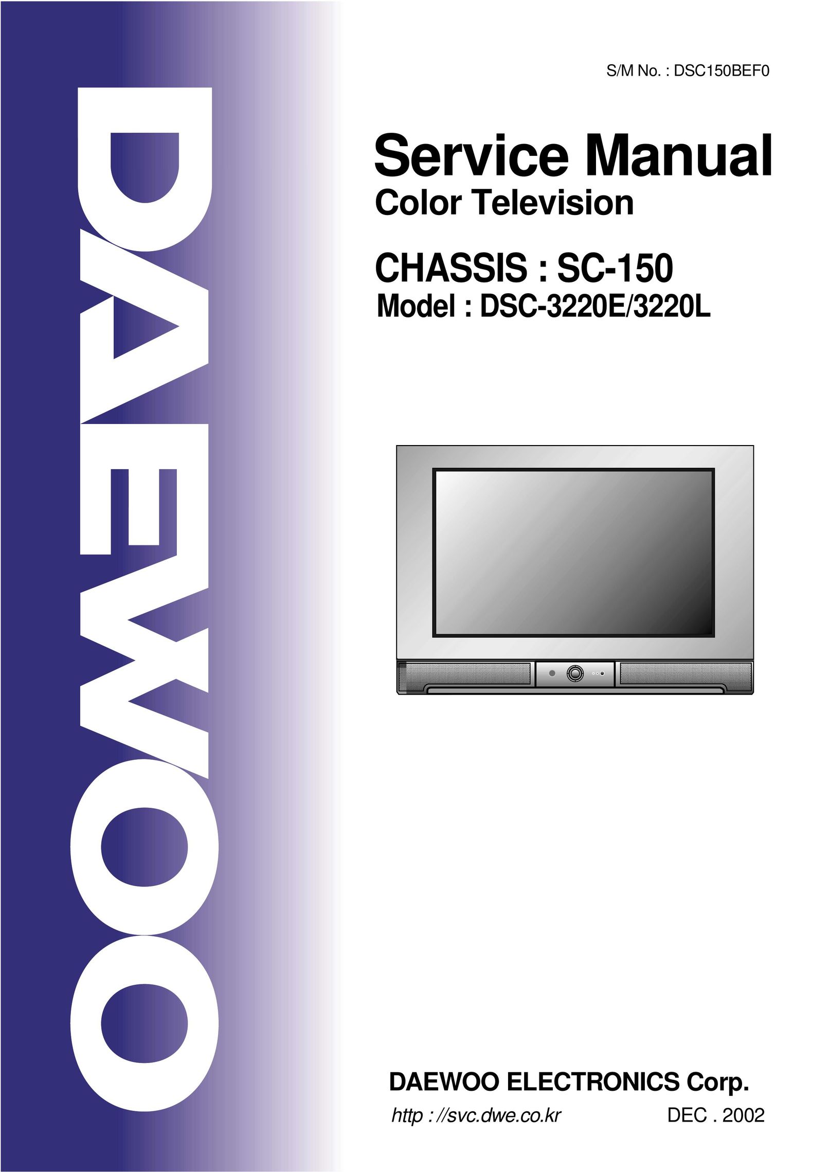 Daewoo DSC-3220E/3220L CRT Television User Manual