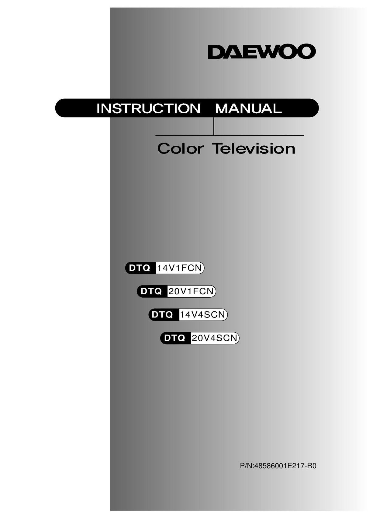 Daewoo DTQ 14V1FCN CRT Television User Manual