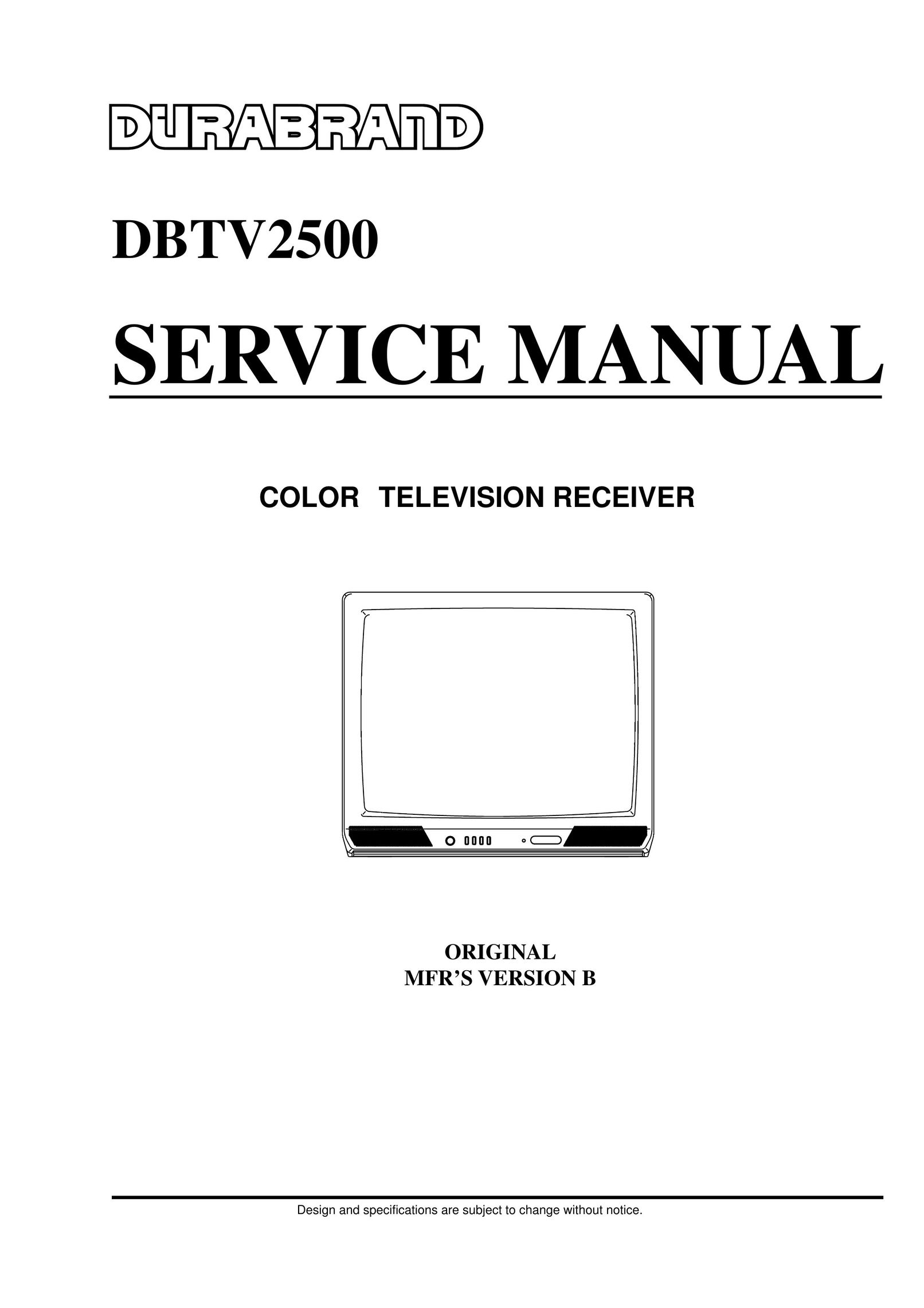 Durabrand DBTV2500 CRT Television User Manual