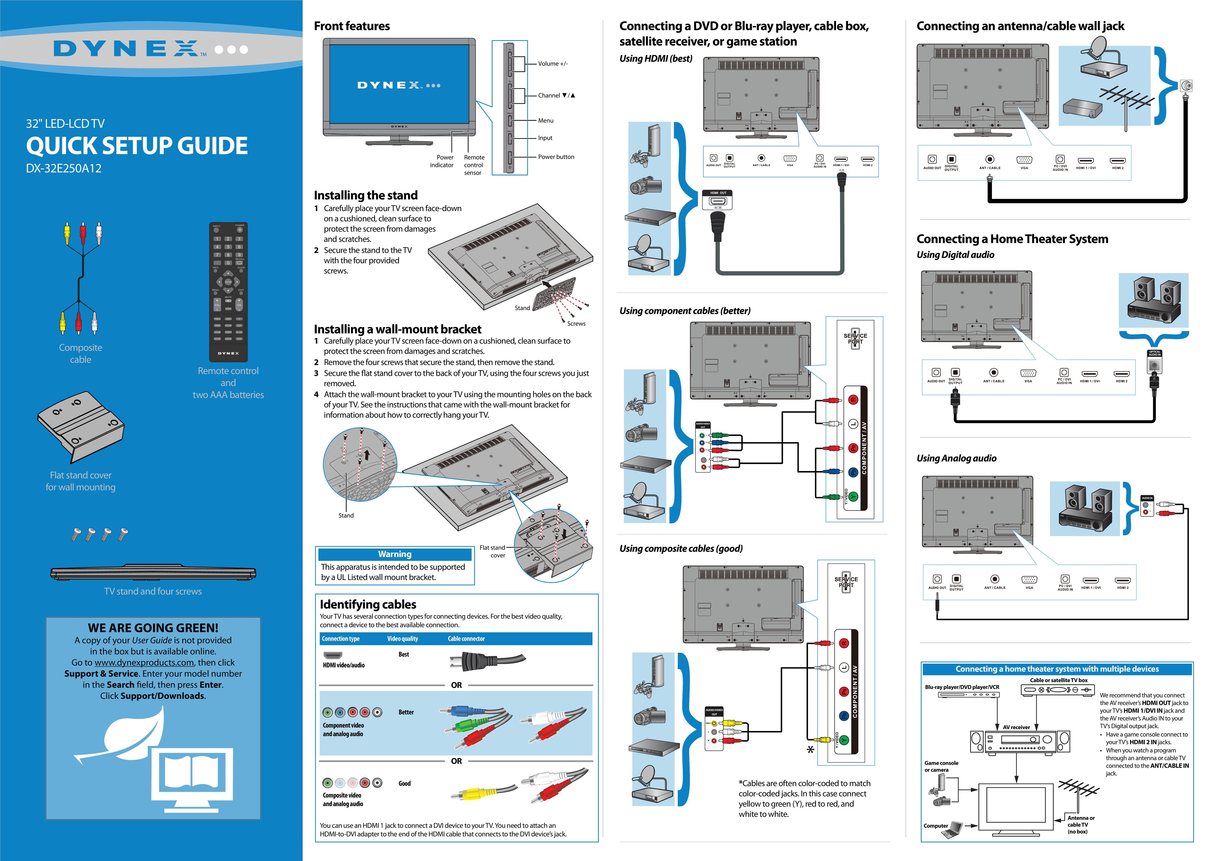 Dynex DX-32E250A12 CRT Television User Manual