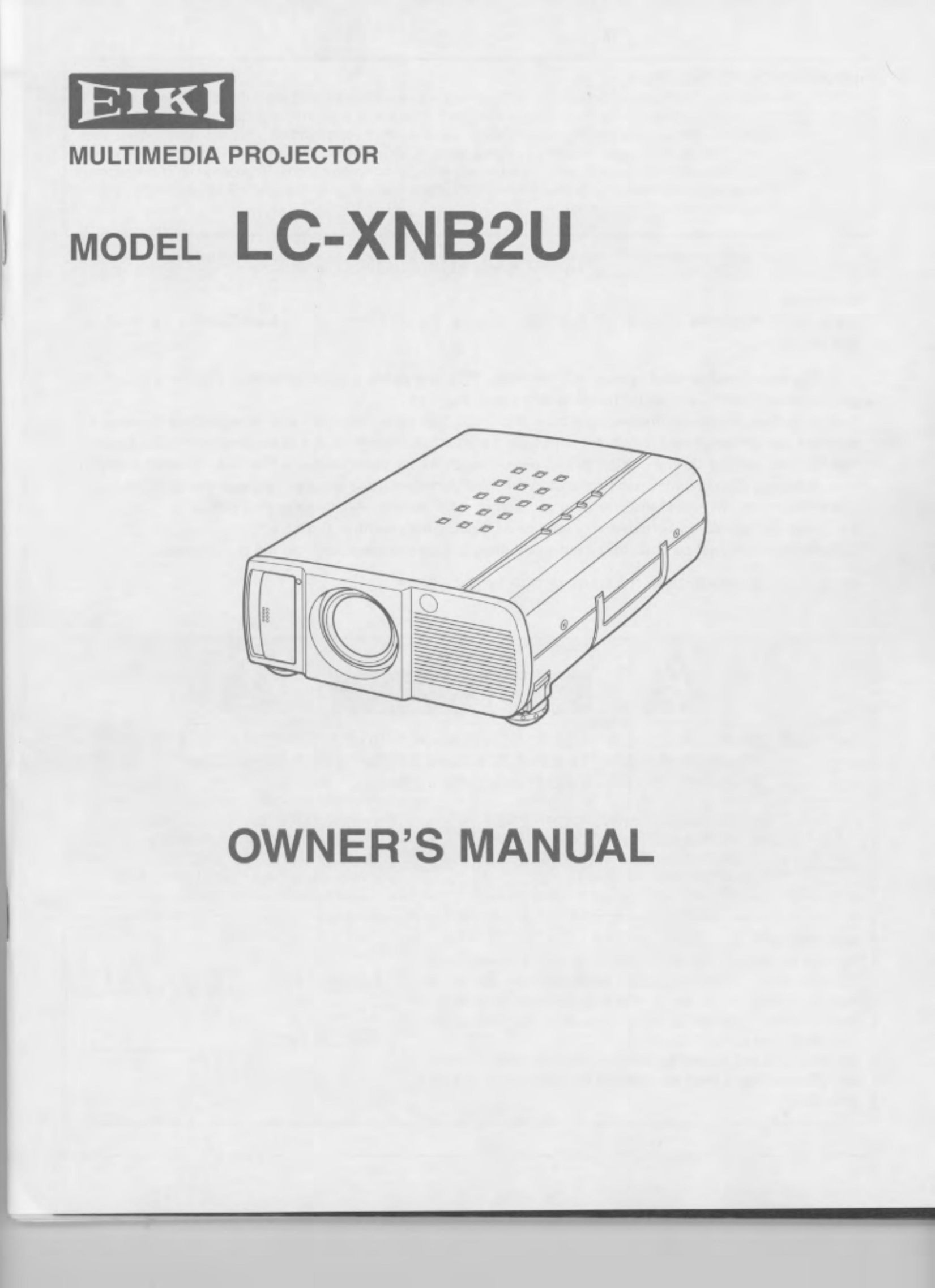 Eiki LC-XNB2U CRT Television User Manual
