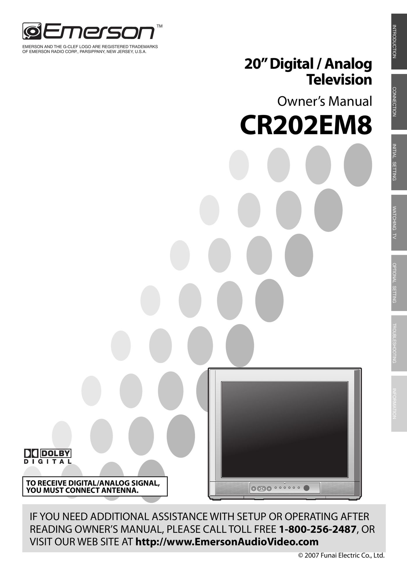 Emerson CR202EM8 CRT Television User Manual