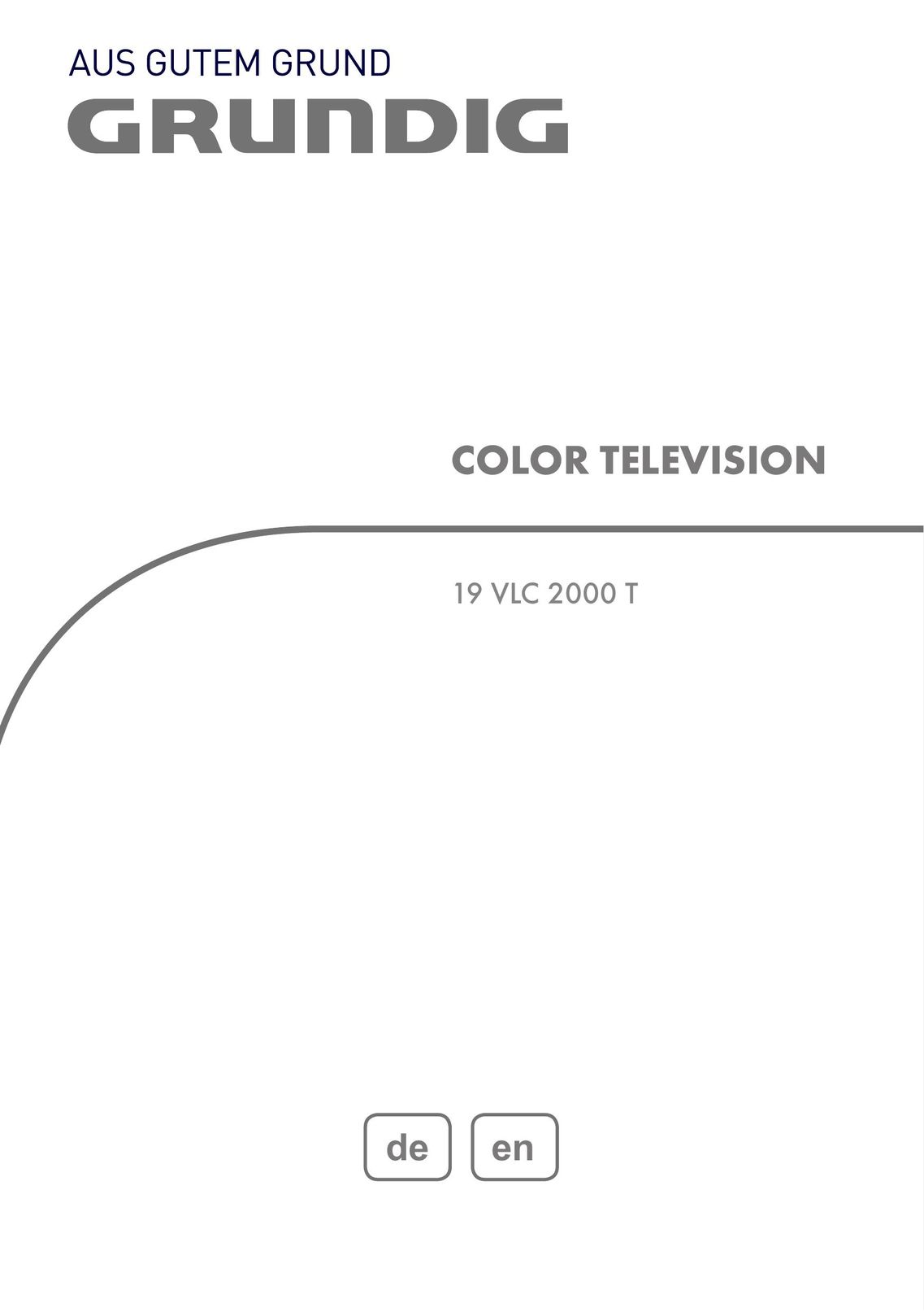 Grundig 19 VLC 2000 T CRT Television User Manual