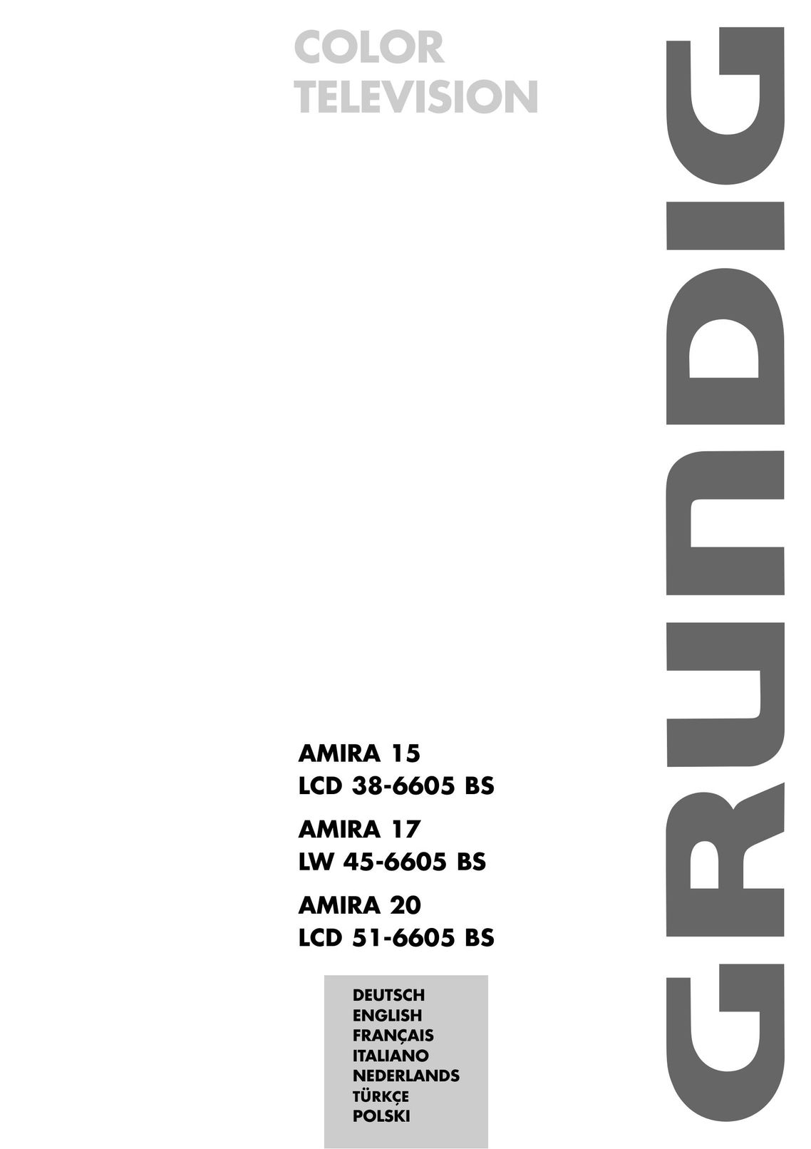 Grundig LCD 38-605 BS CRT Television User Manual