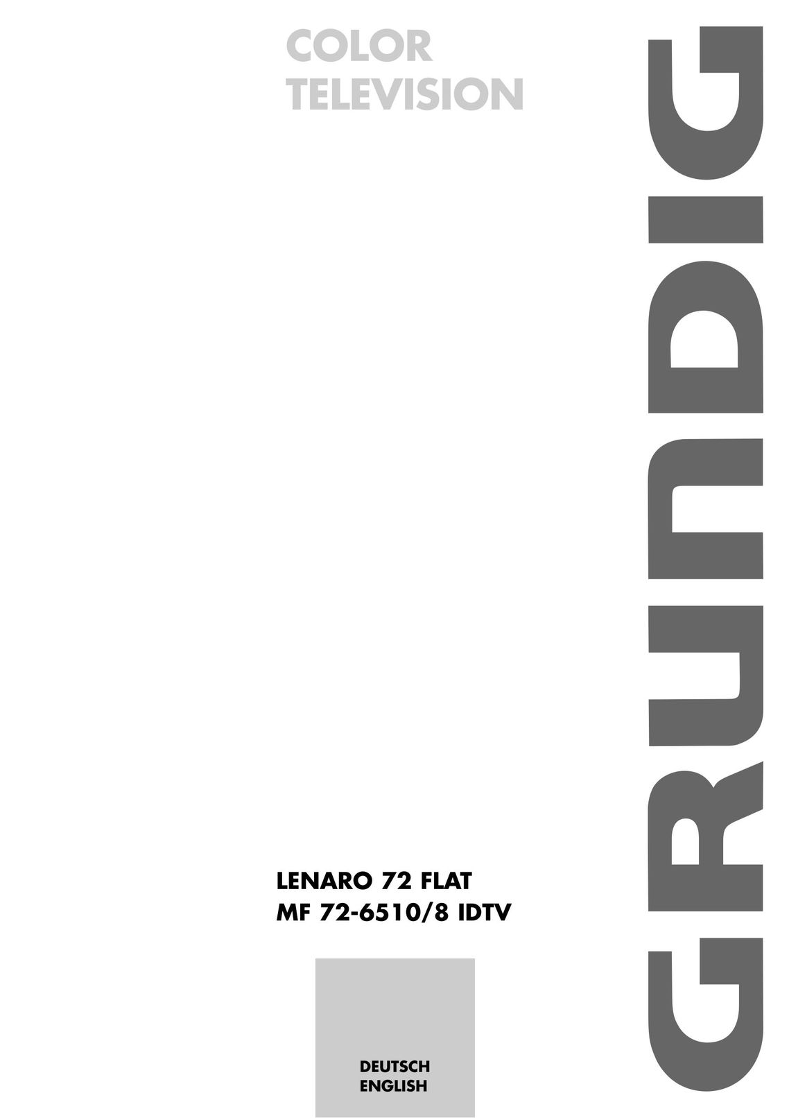 Grundig MF 72-6510/8 CRT Television User Manual