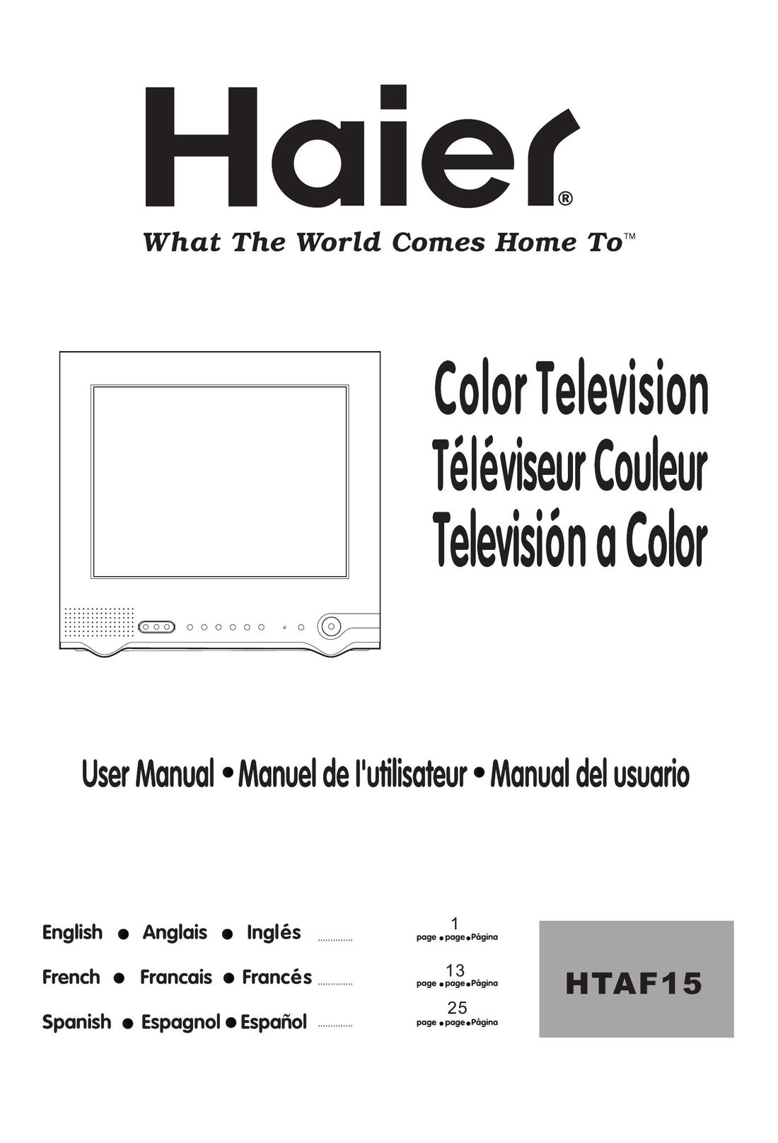 Haier HTAF15 CRT Television User Manual