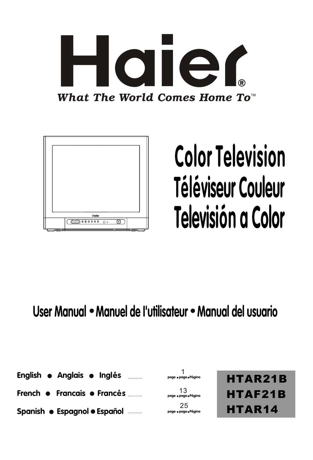 Haier HTAF21B CRT Television User Manual