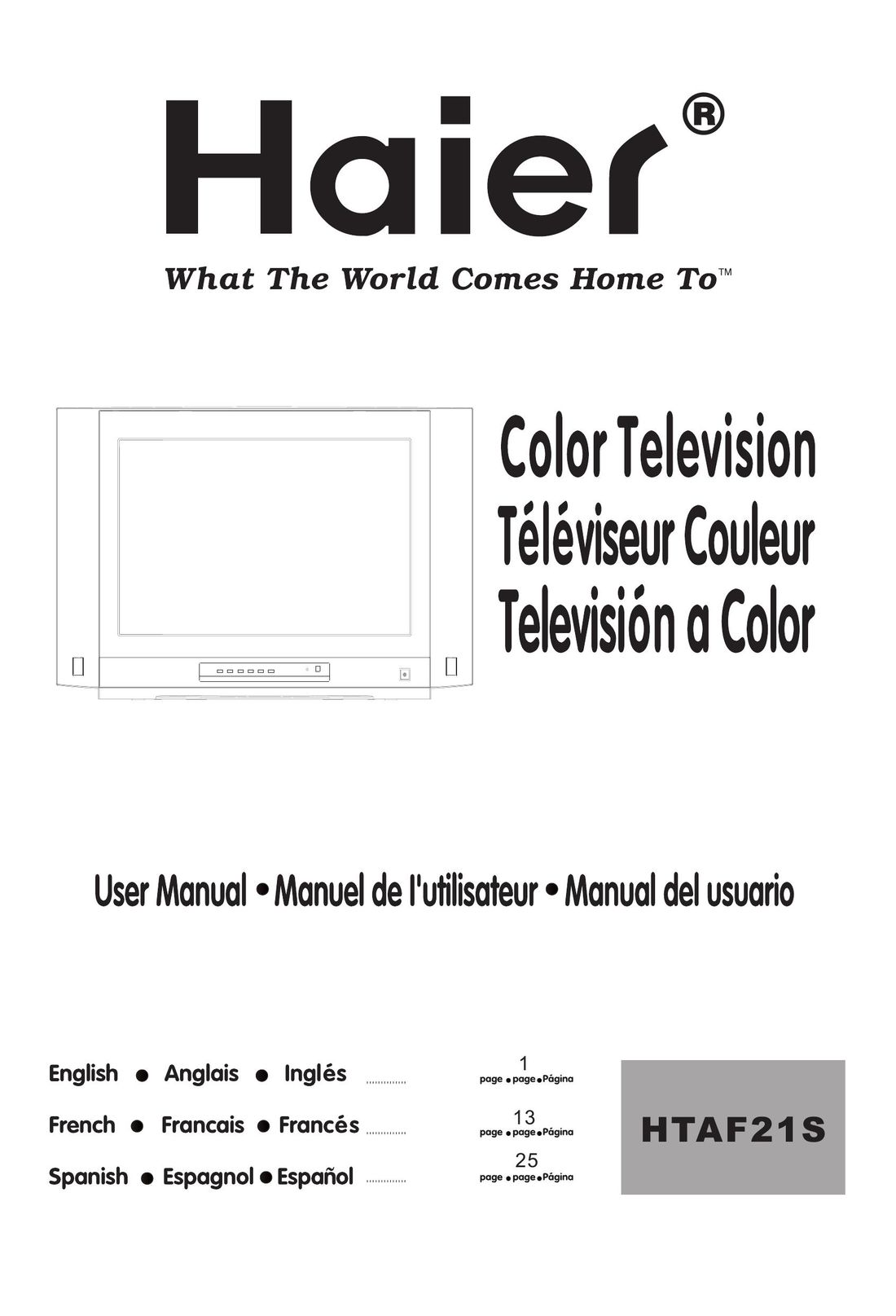 Haier HTAF21S CRT Television User Manual