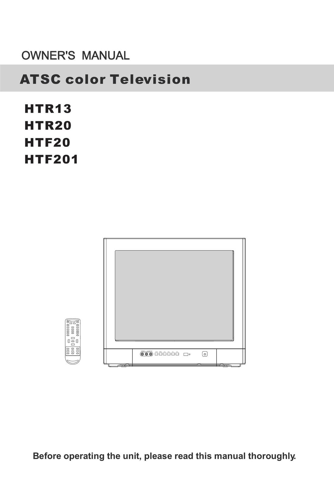 Haier HTF201 CRT Television User Manual