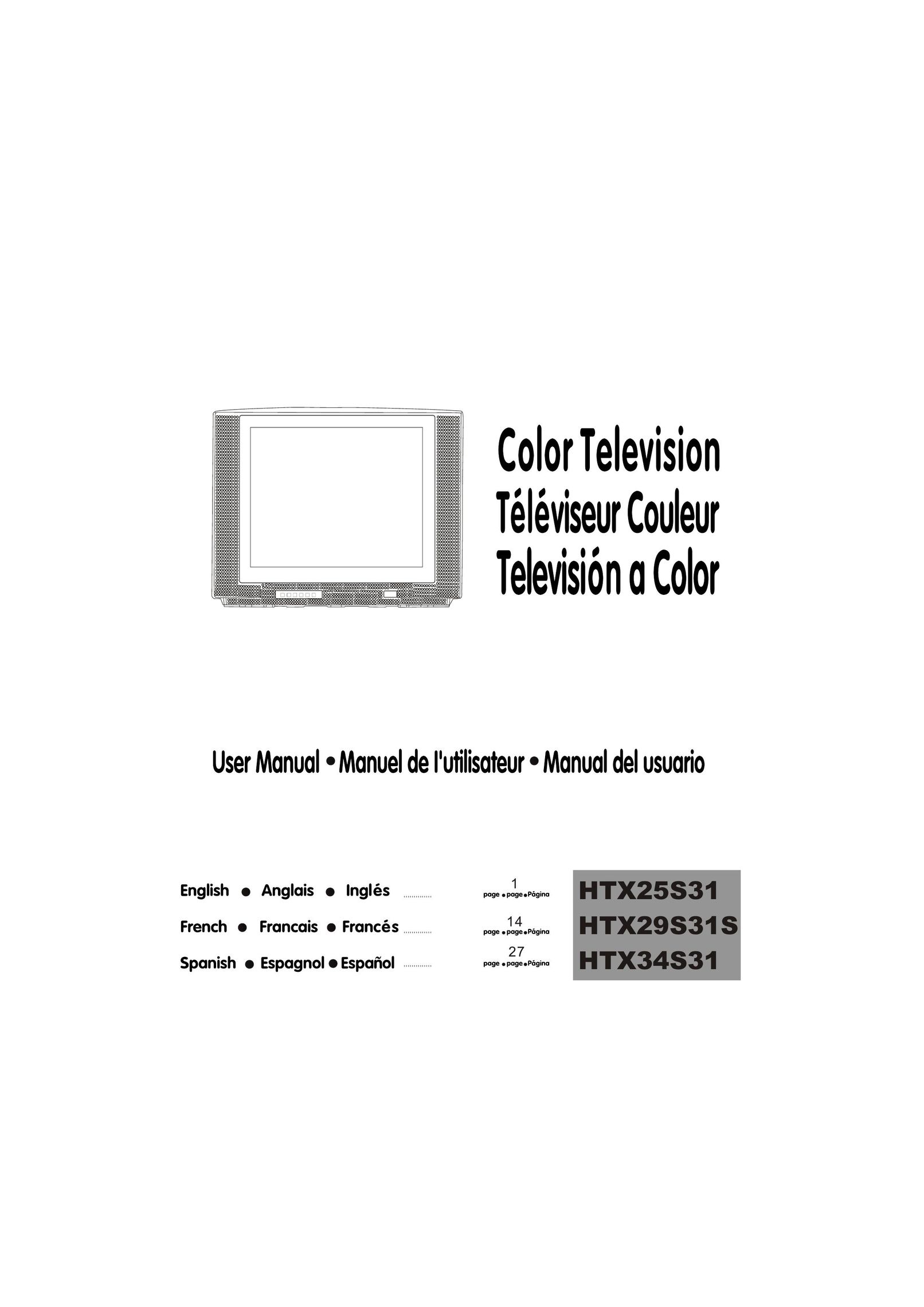 Haier HTX25S31, HTX29S31S, HTX34S31 CRT Television User Manual