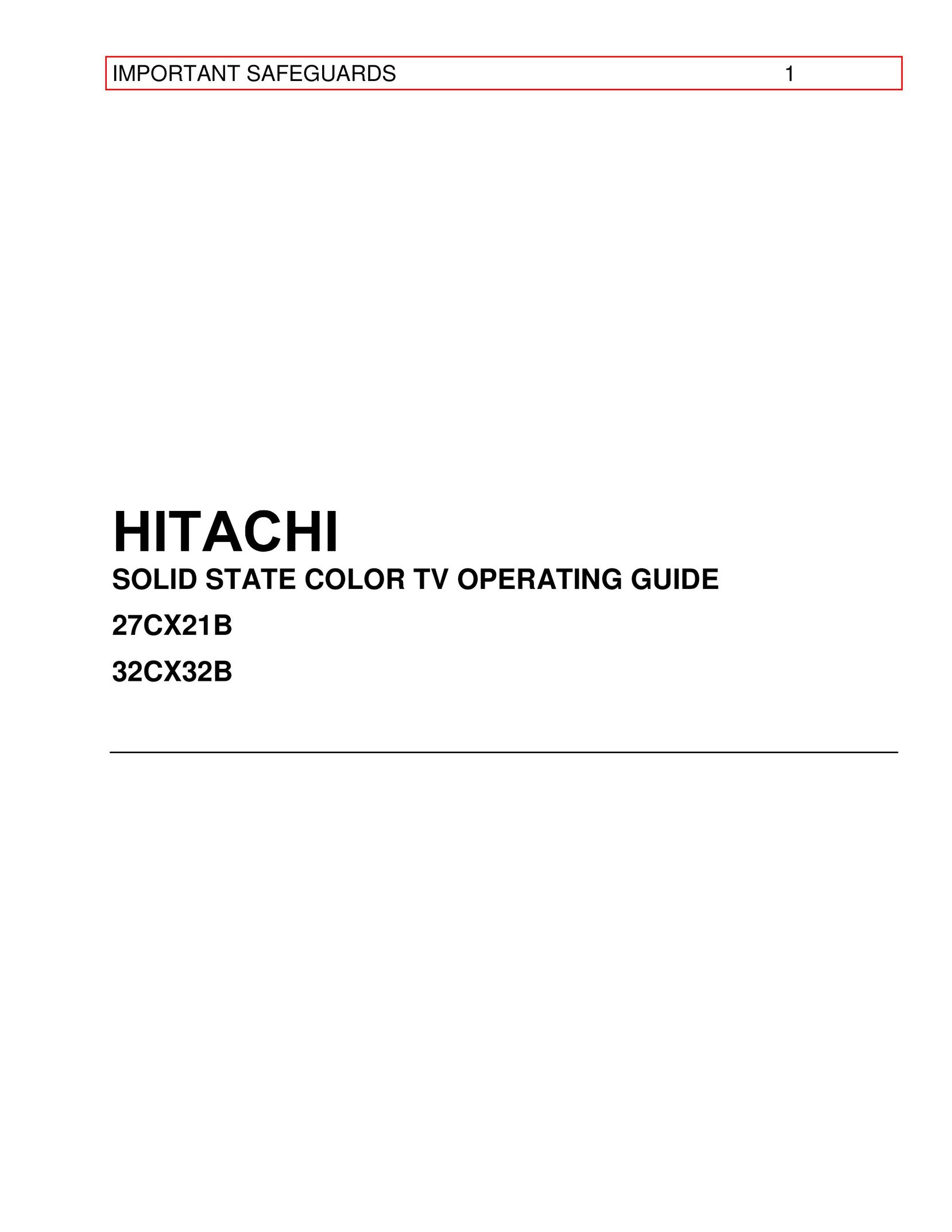 Hitachi 27CX21B, 32CX32B CRT Television User Manual