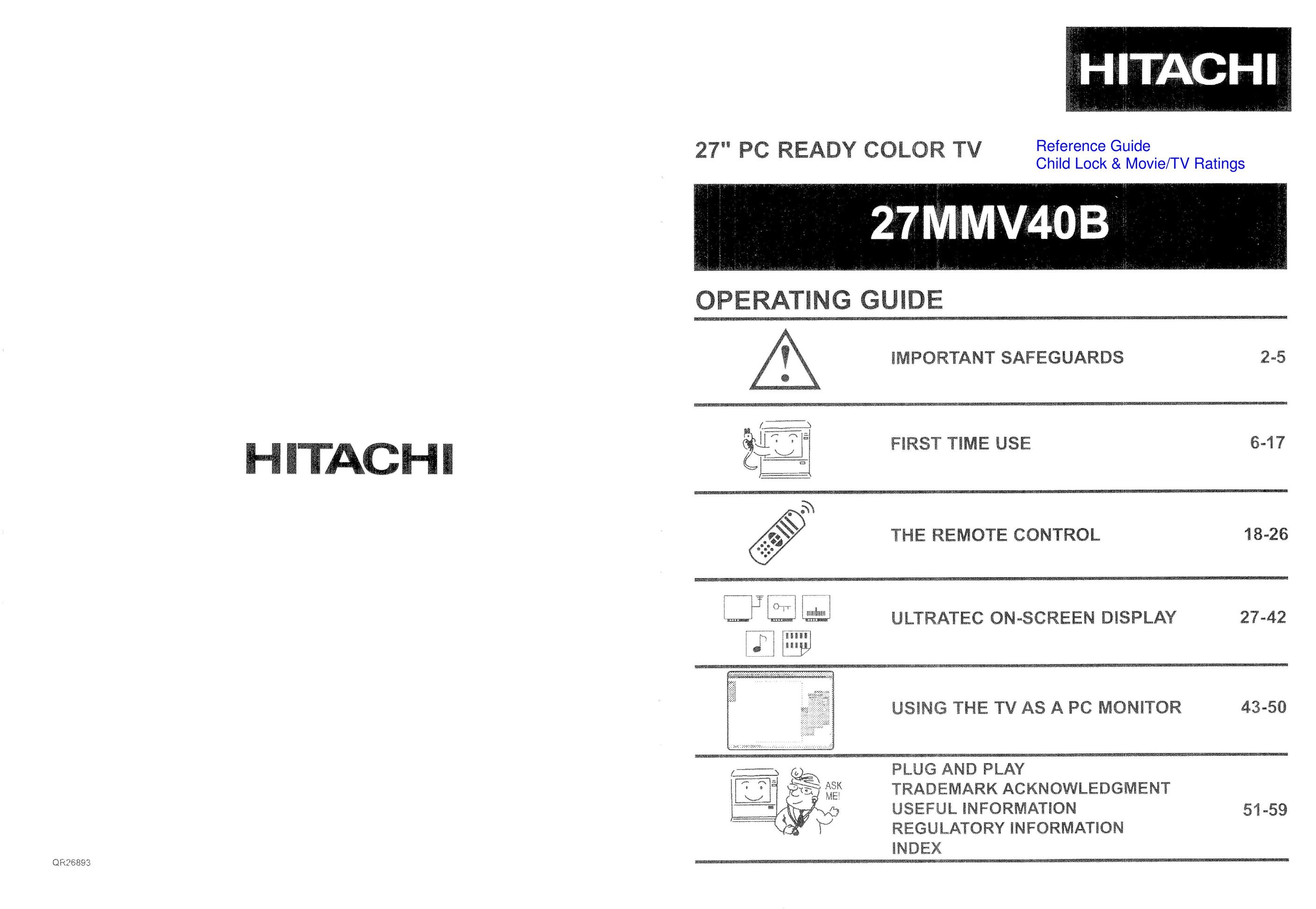 Hitachi 27MMV40B CRT Television User Manual