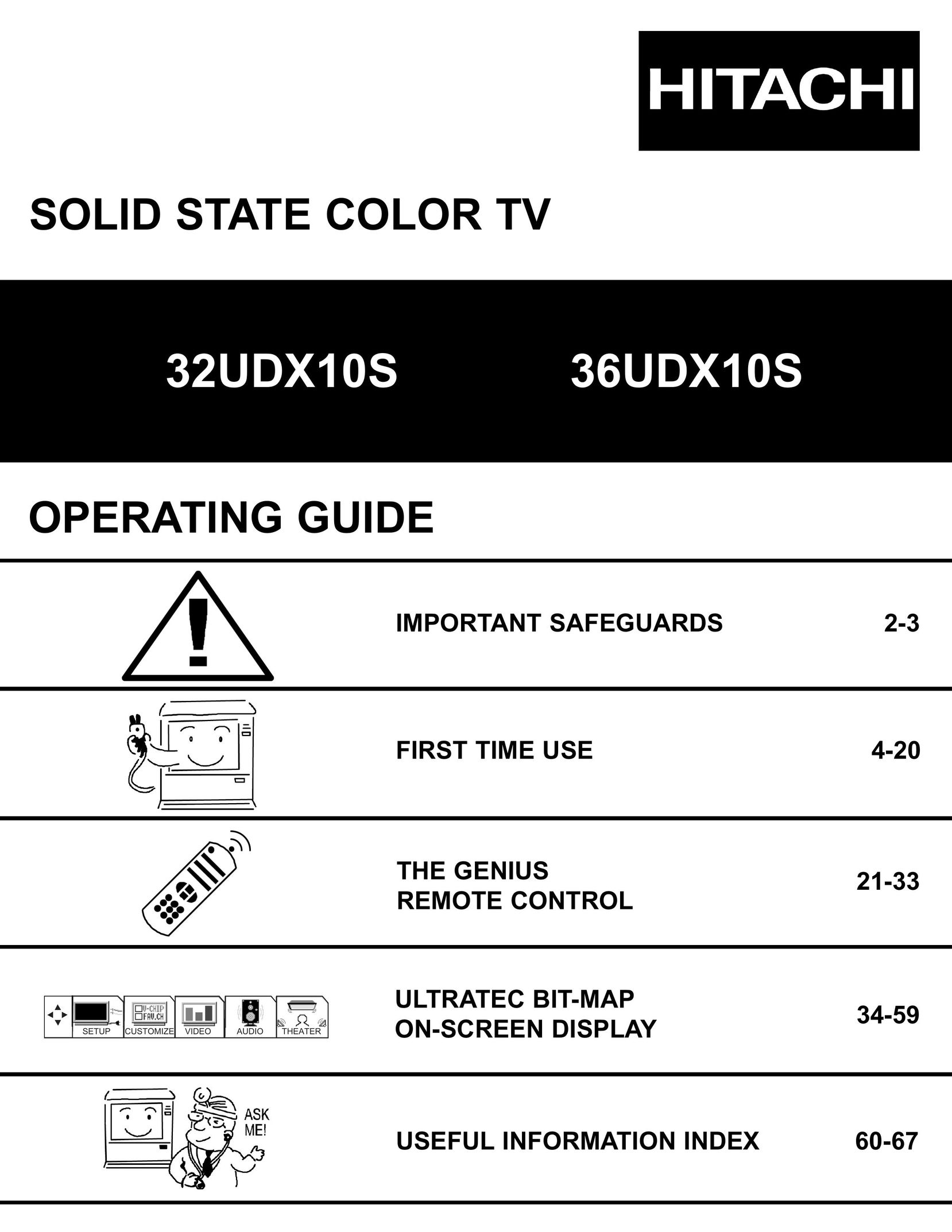 Hitachi 32UDX10S, 36UDX10S CRT Television User Manual