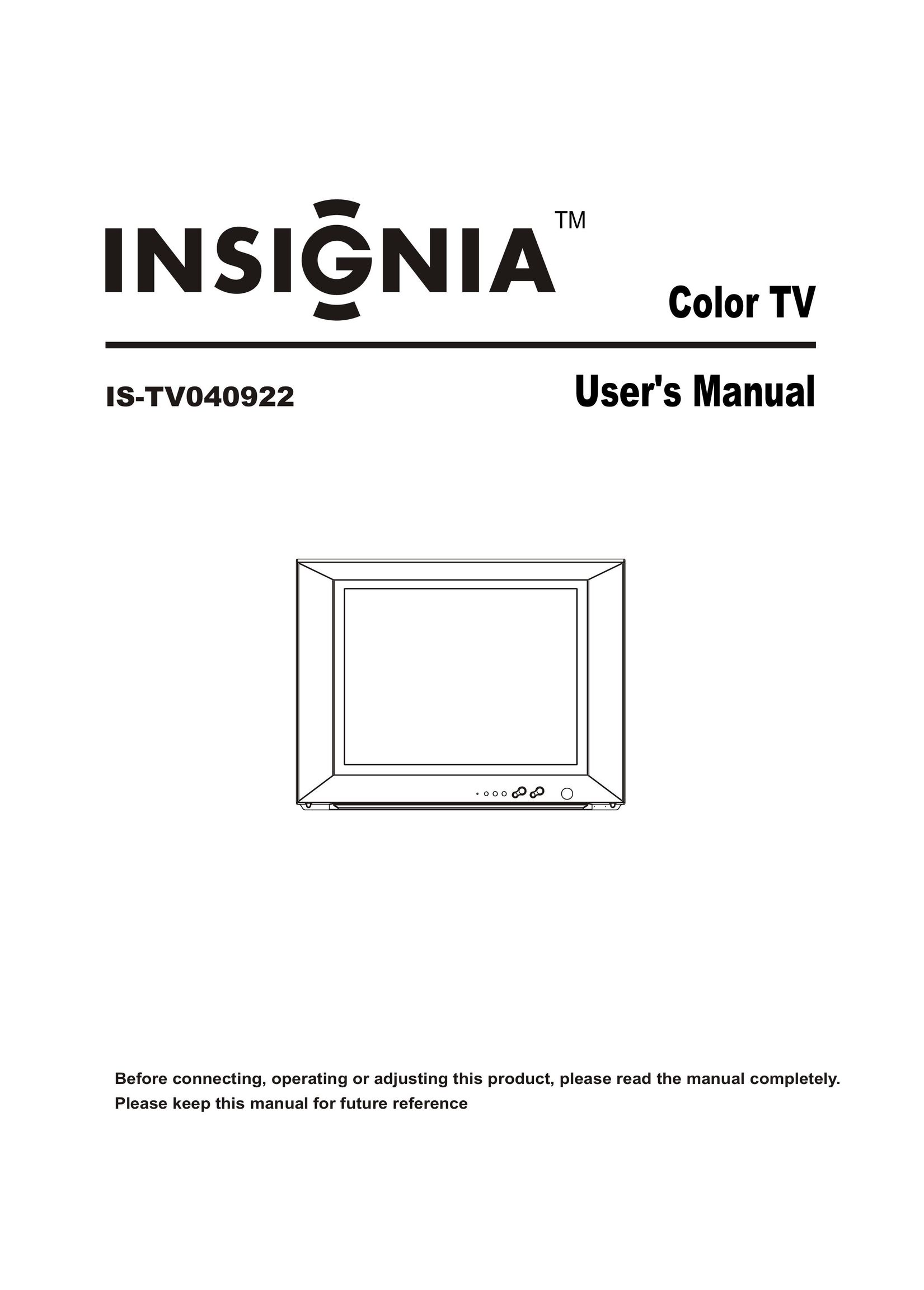 Insignia IS-TV040922 CRT Television User Manual