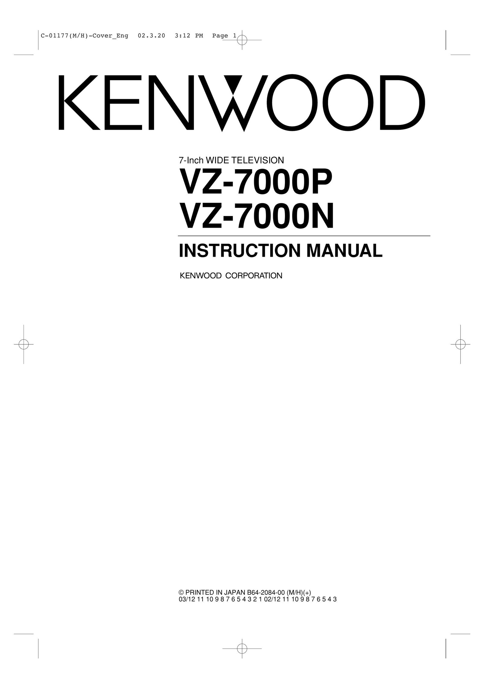 Kenwood VZ-7000N CRT Television User Manual