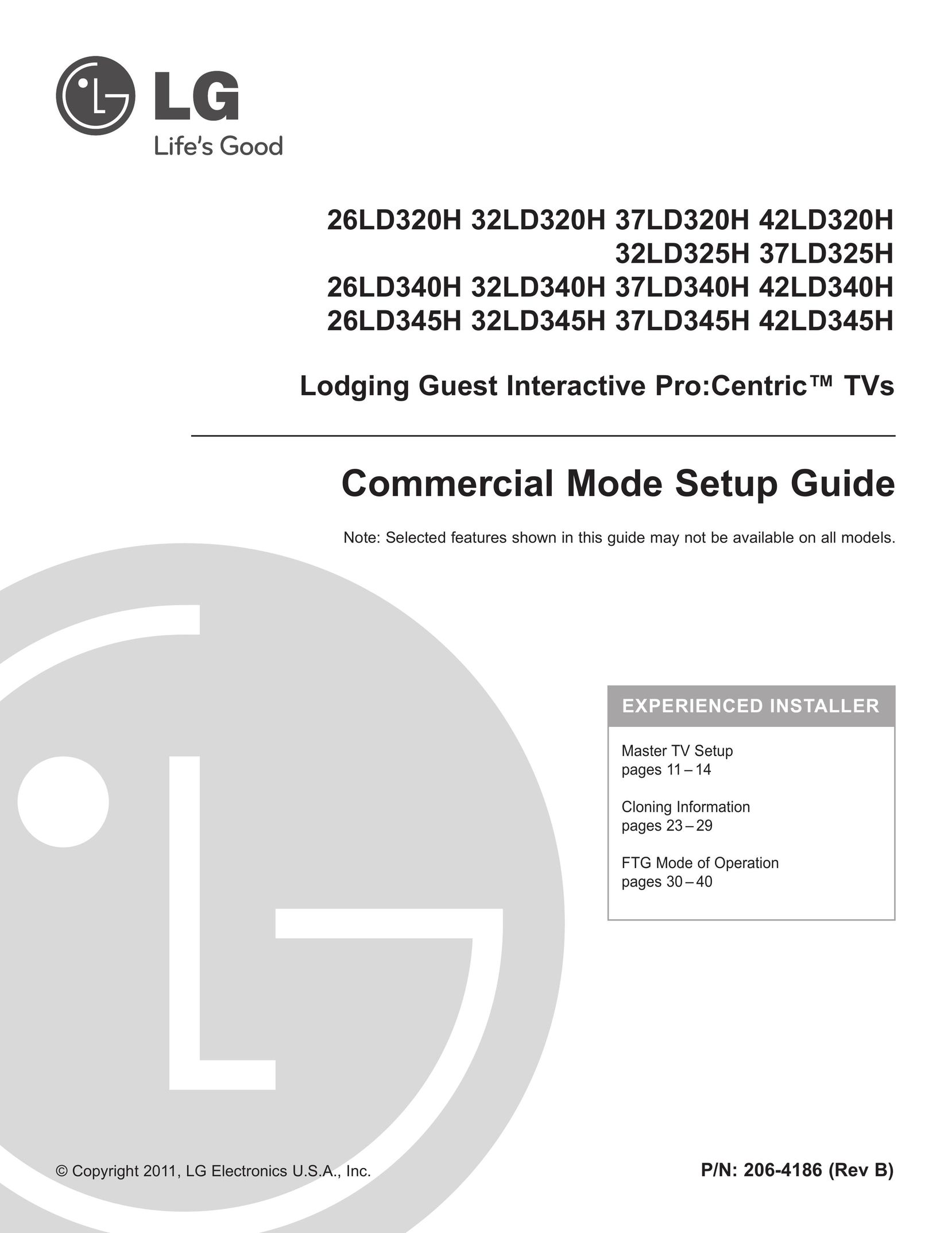 LG Electronics 26LD340H CRT Television User Manual