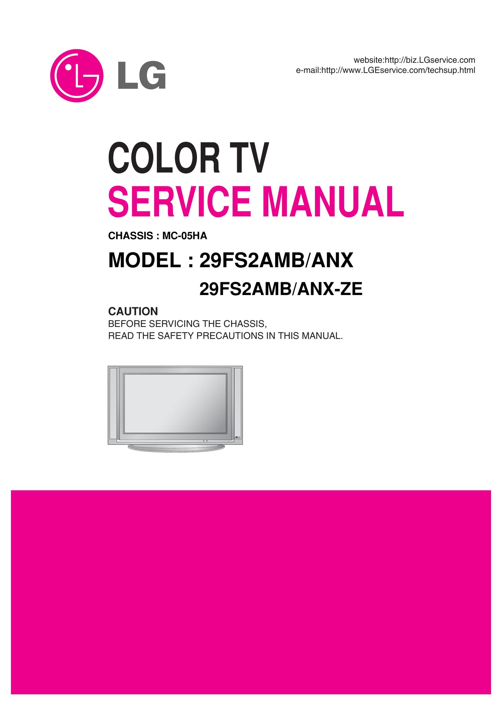 LG Electronics 29FS2AMB/ANX-ZE CRT Television User Manual