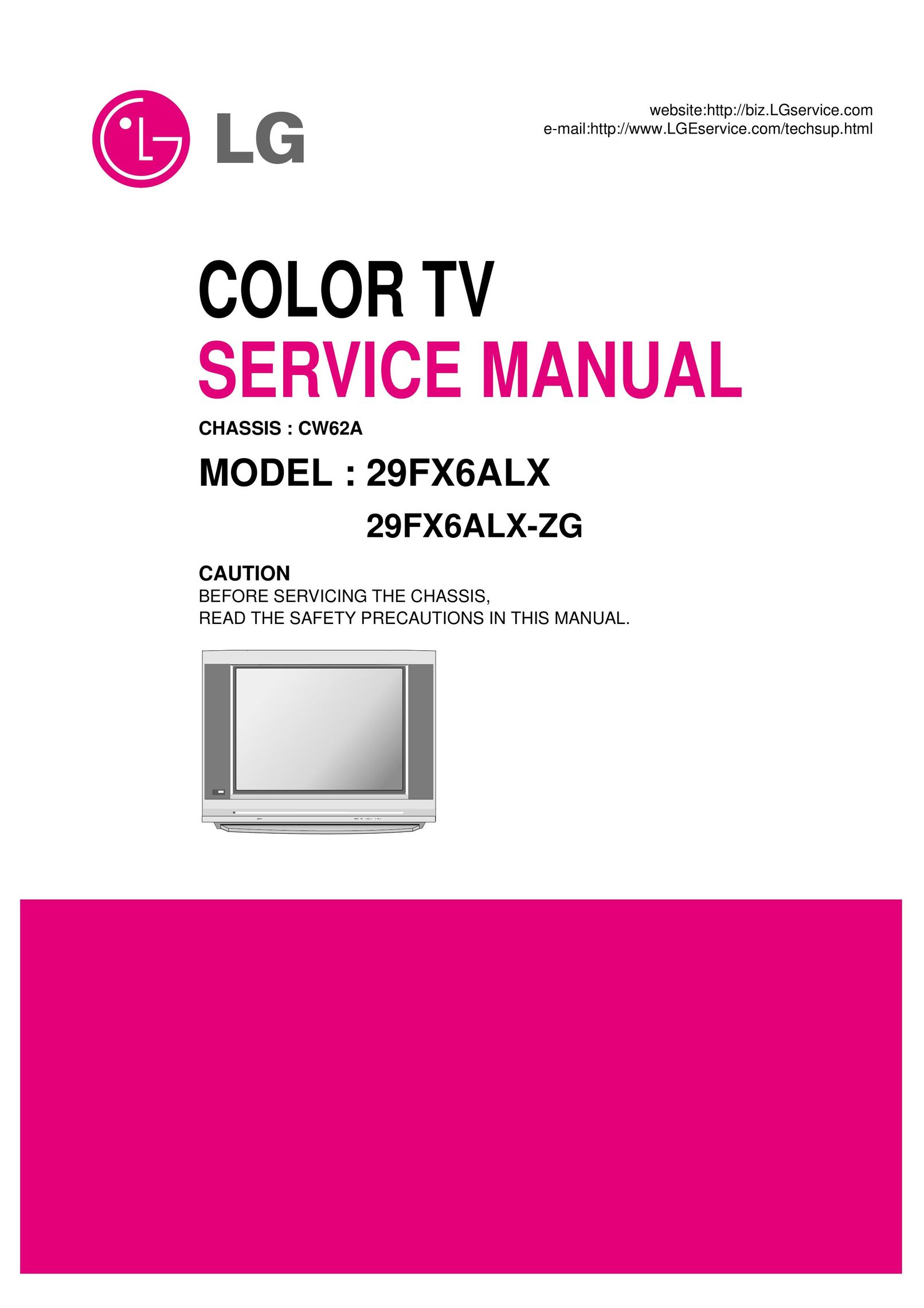 LG Electronics 29FX6ALX CRT Television User Manual