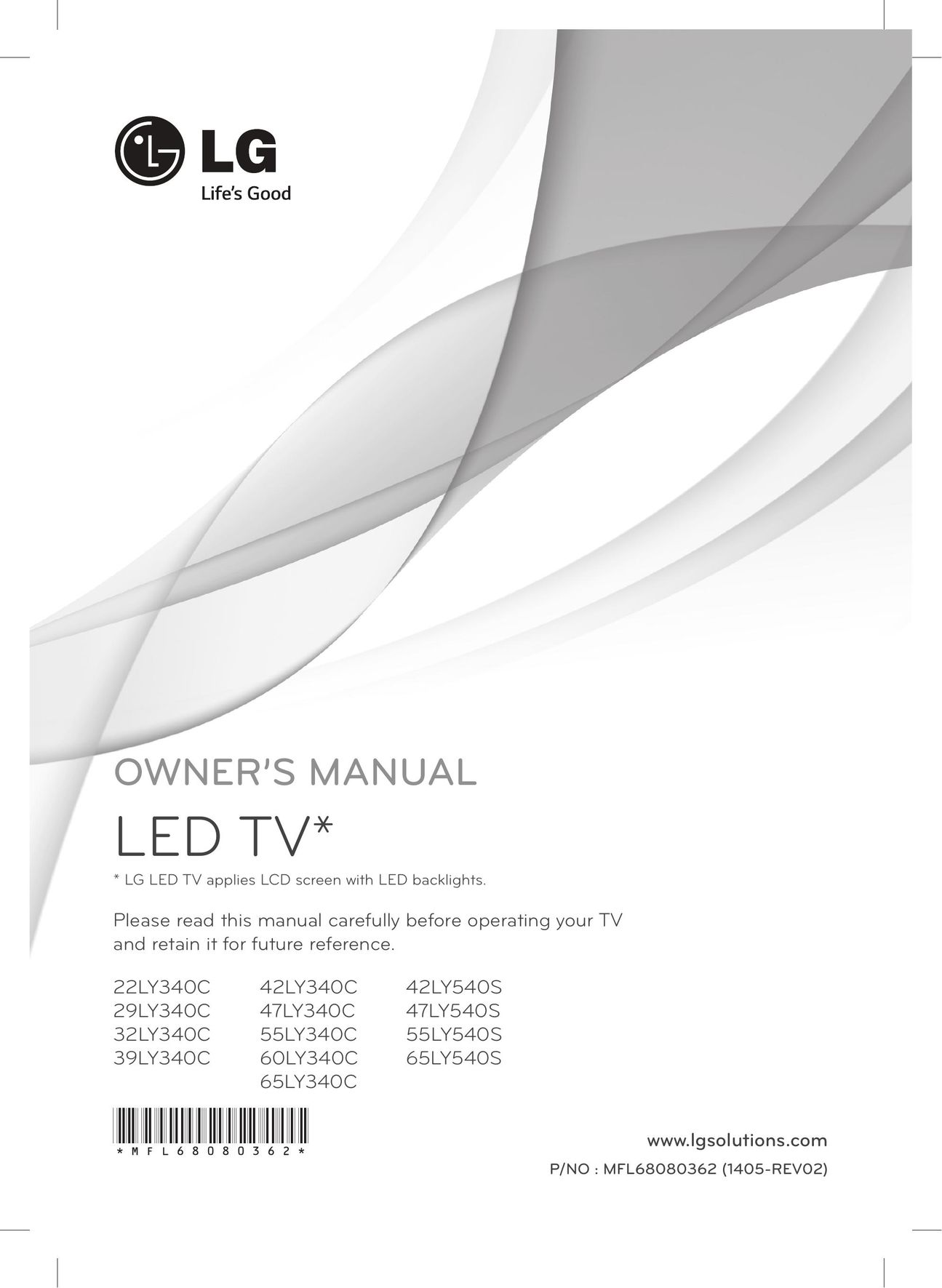 LG Electronics 29LY340C CRT Television User Manual