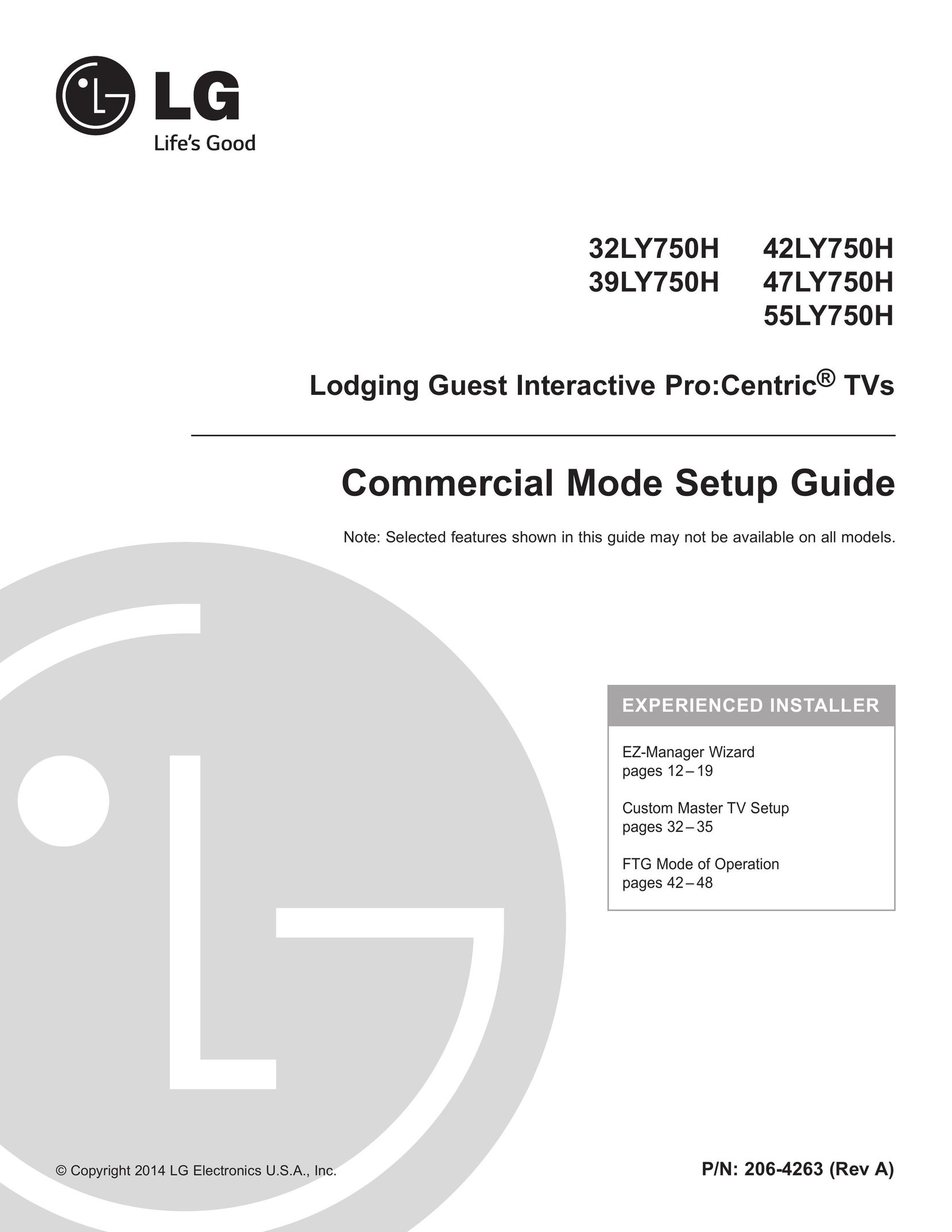 LG Electronics 32LY750H CRT Television User Manual