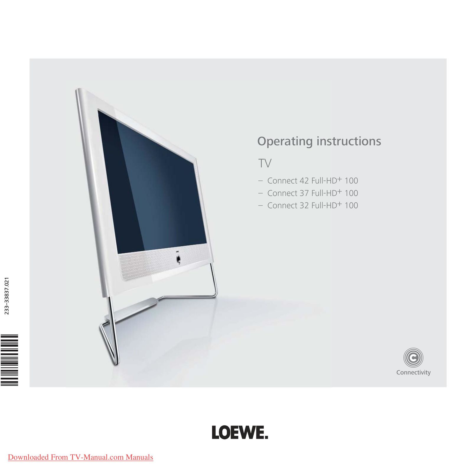 Loewe Connect 37 Full-HD+ 100 CRT Television User Manual
