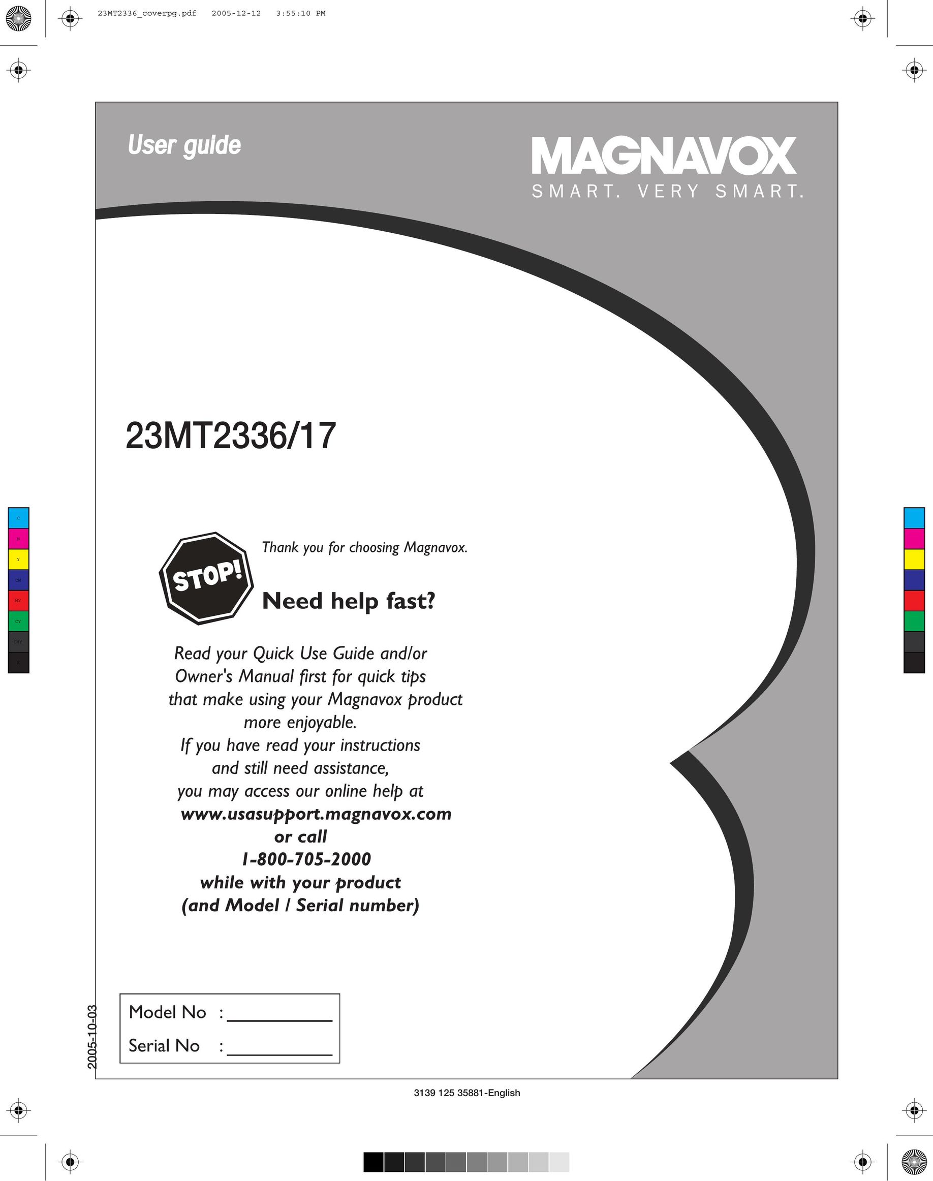 Magnavox 23MT2336/17 CRT Television User Manual
